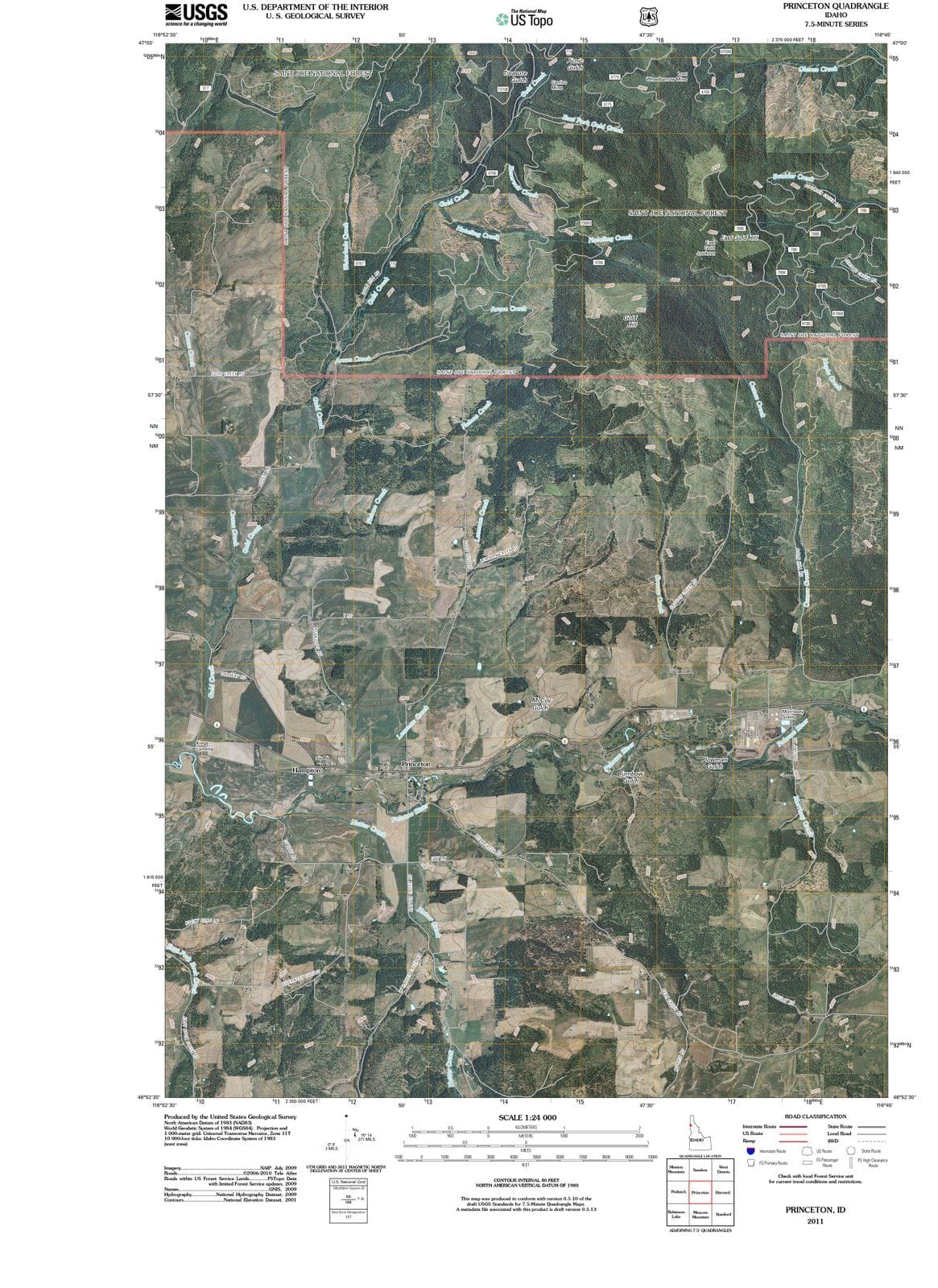 2011 Princeton, ID - Idaho - USGS Topographic Map