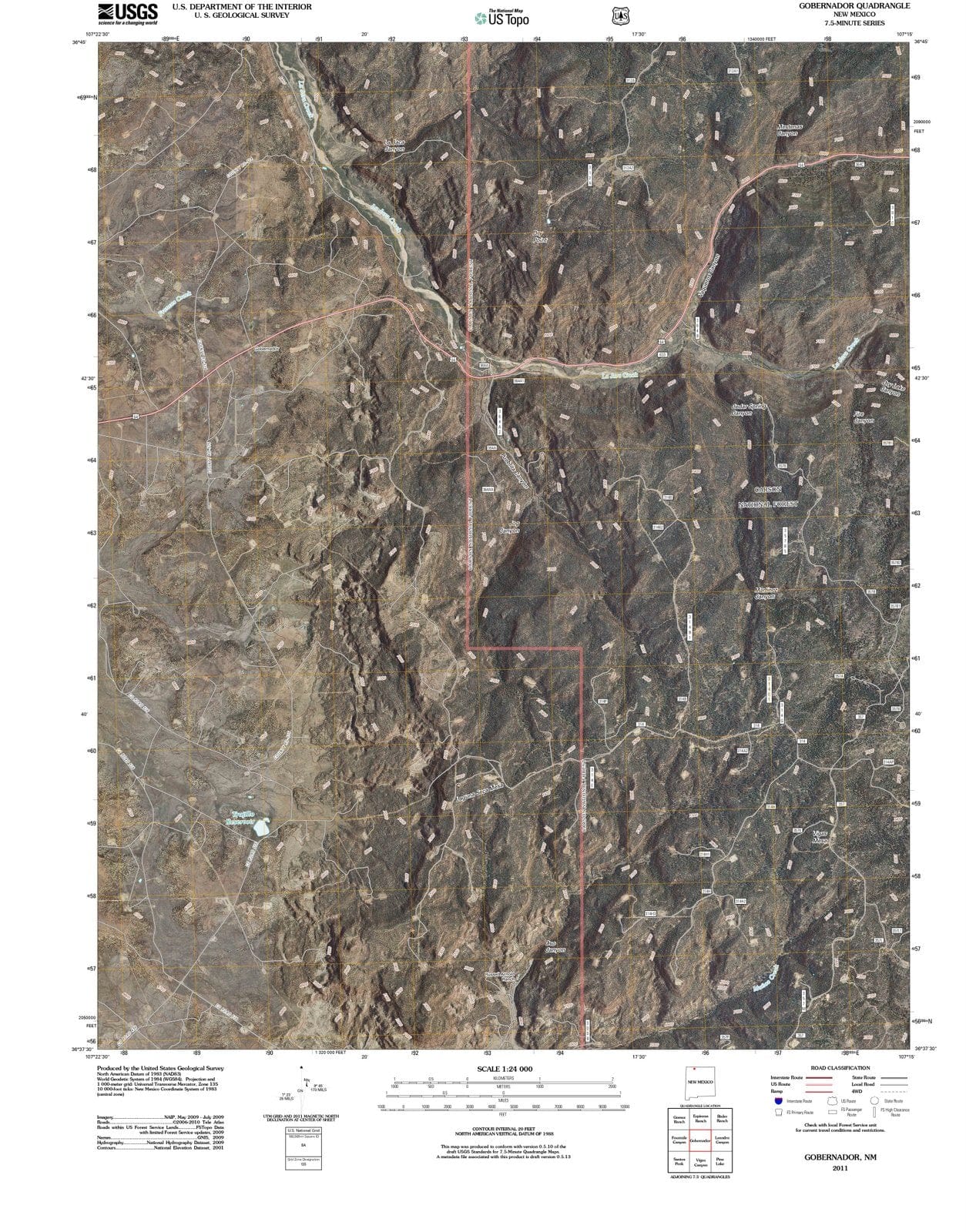 2011 Gobernador, NM - New Mexico - USGS Topographic Map