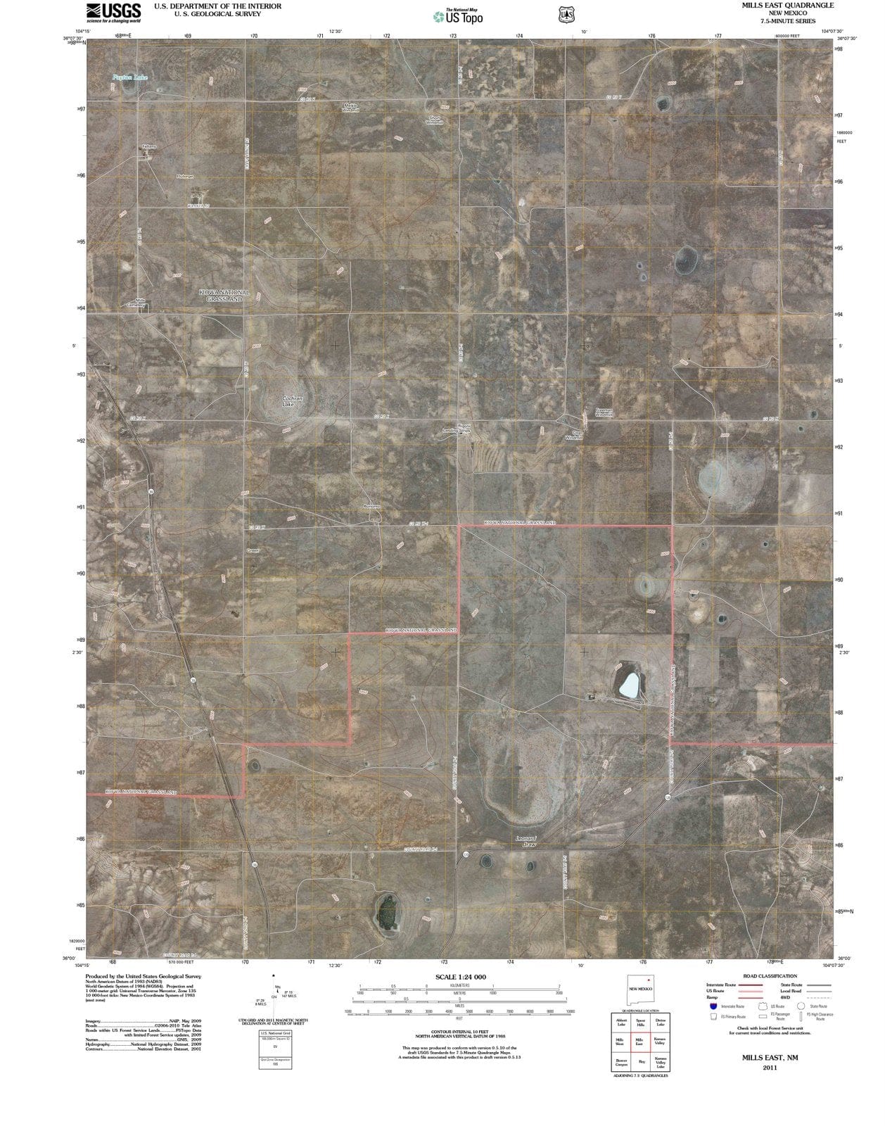 2011 Mills East, NM - New Mexico - USGS Topographic Map