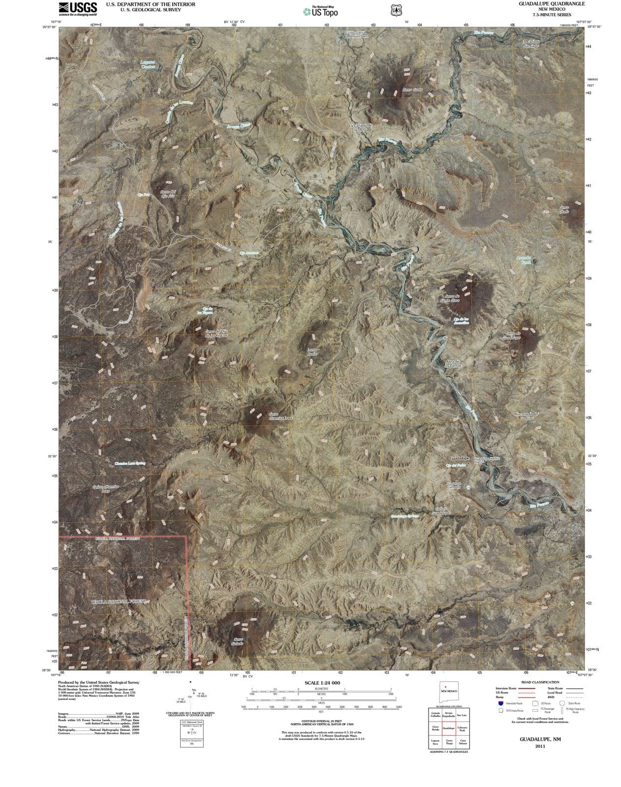 2011 Guadalupe, NM - New Mexico - USGS Topographic Map