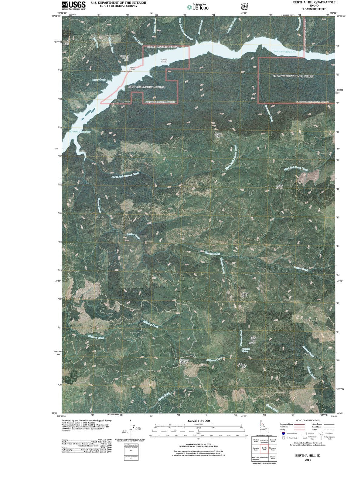 2011 Bertha Hill, ID - Idaho - USGS Topographic Map