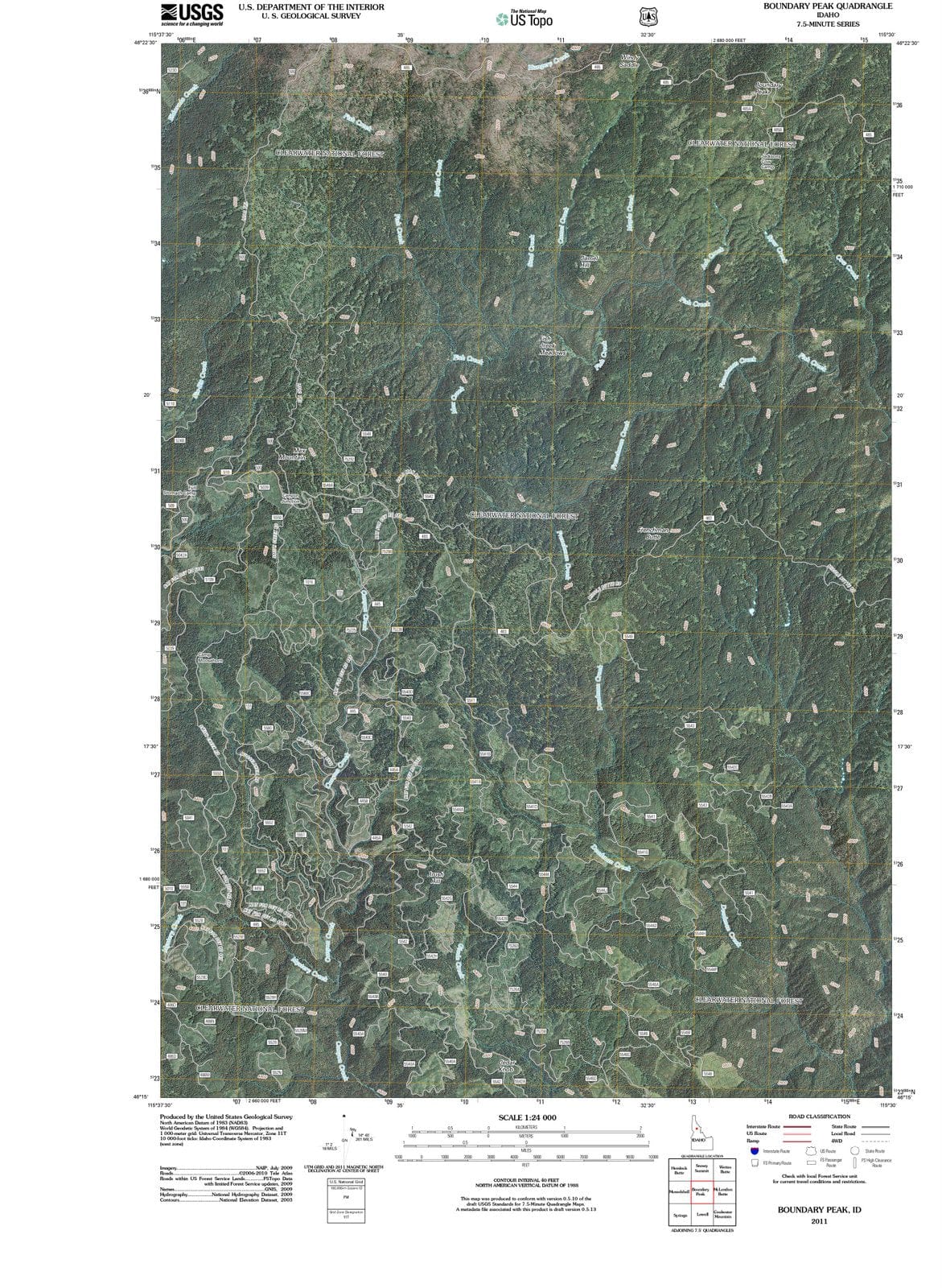 2011 Boundary Peak, ID - Idaho - USGS Topographic Map