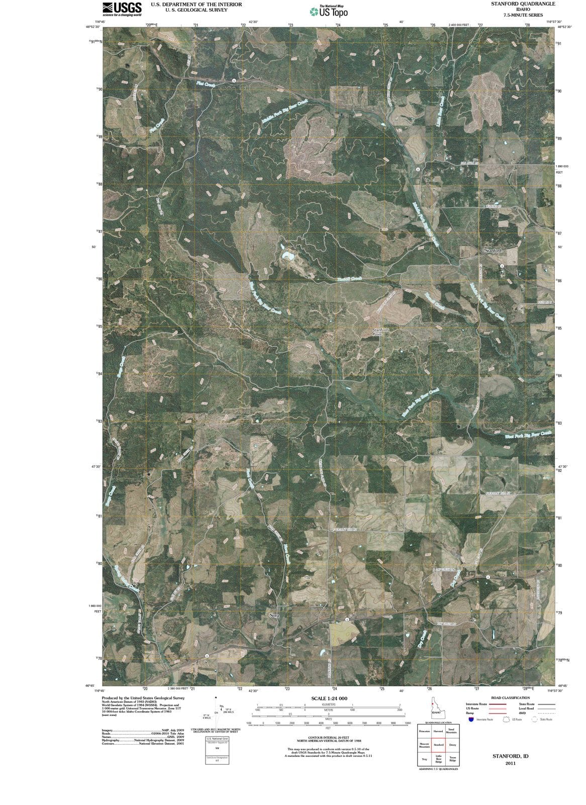 2011 Stanford, ID - Idaho - USGS Topographic Map