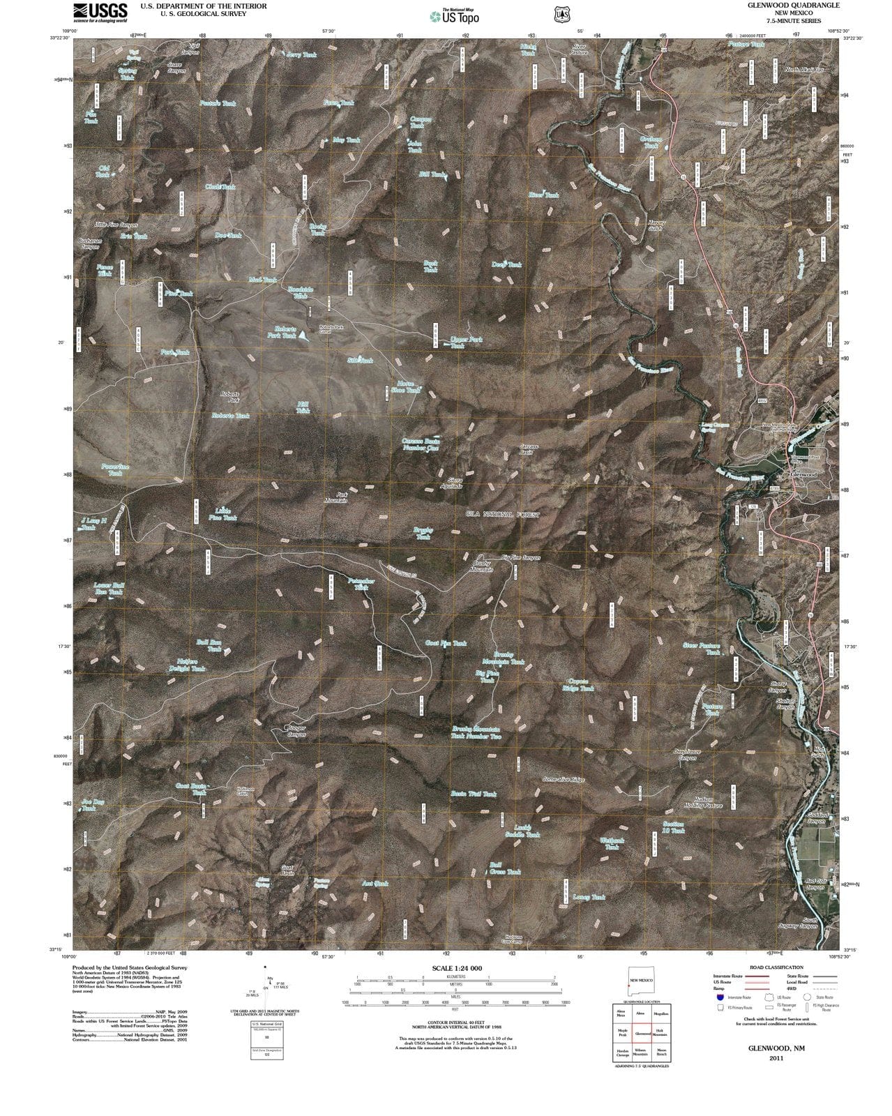2011 Glenwood, NM - New Mexico - USGS Topographic Map
