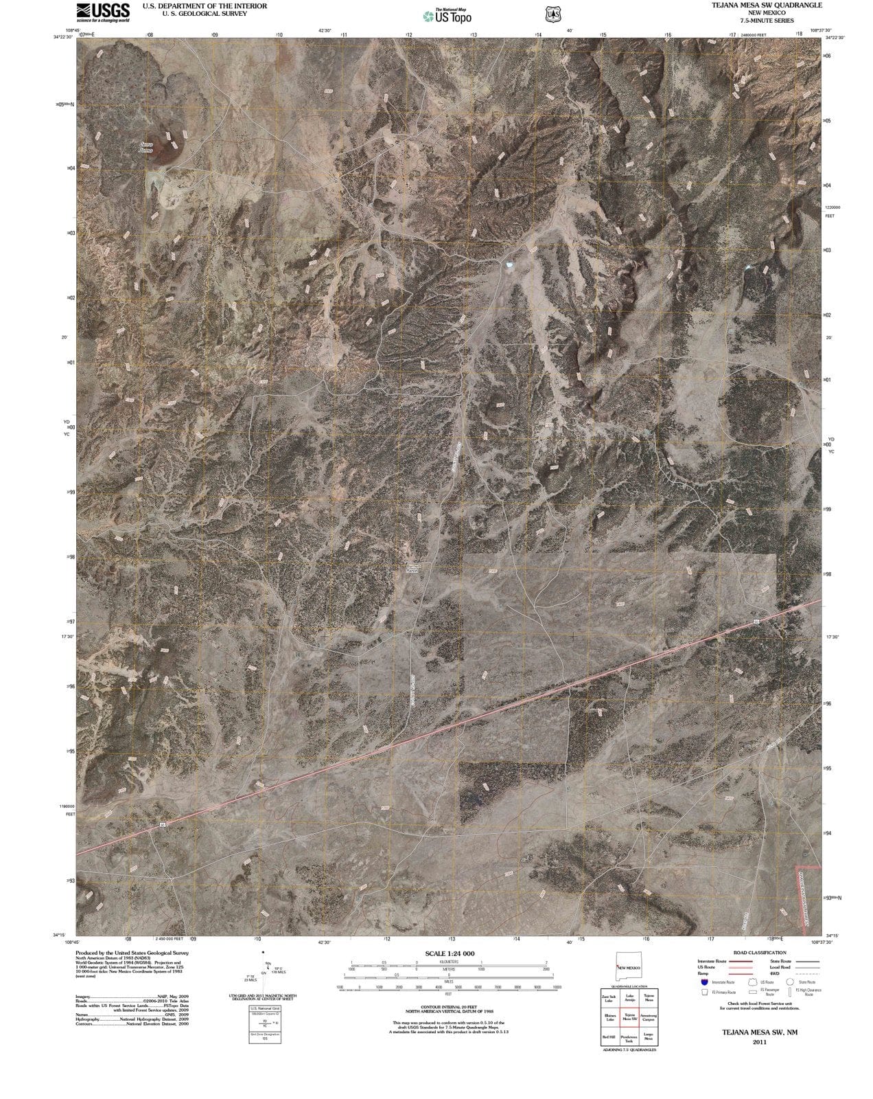 2011 Tejana Mesa, NM - New Mexico - USGS Topographic Map
