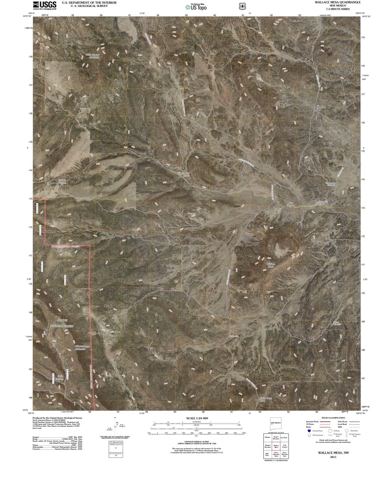 2011 Wallace Mesa, NM - New Mexico - USGS Topographic Map