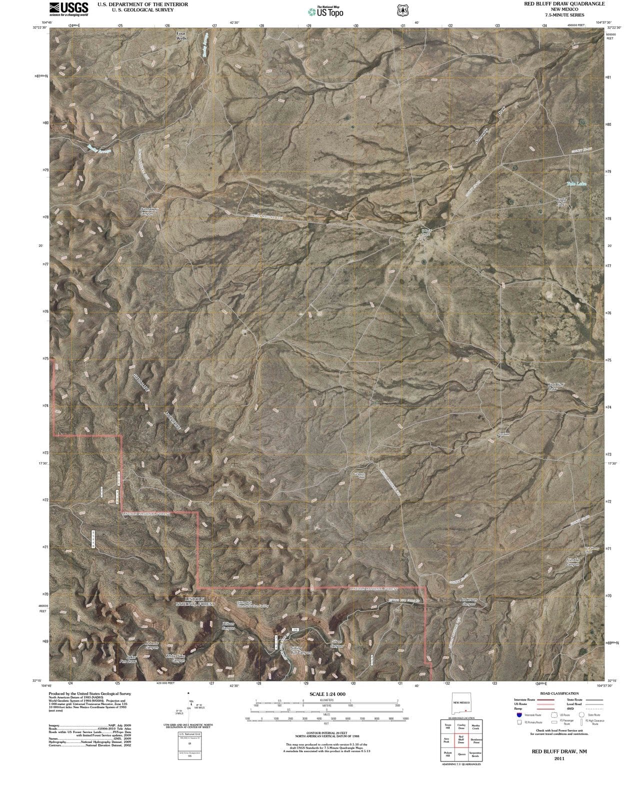 2011 Red Bluff Draw, NM - New Mexico - USGS Topographic Map