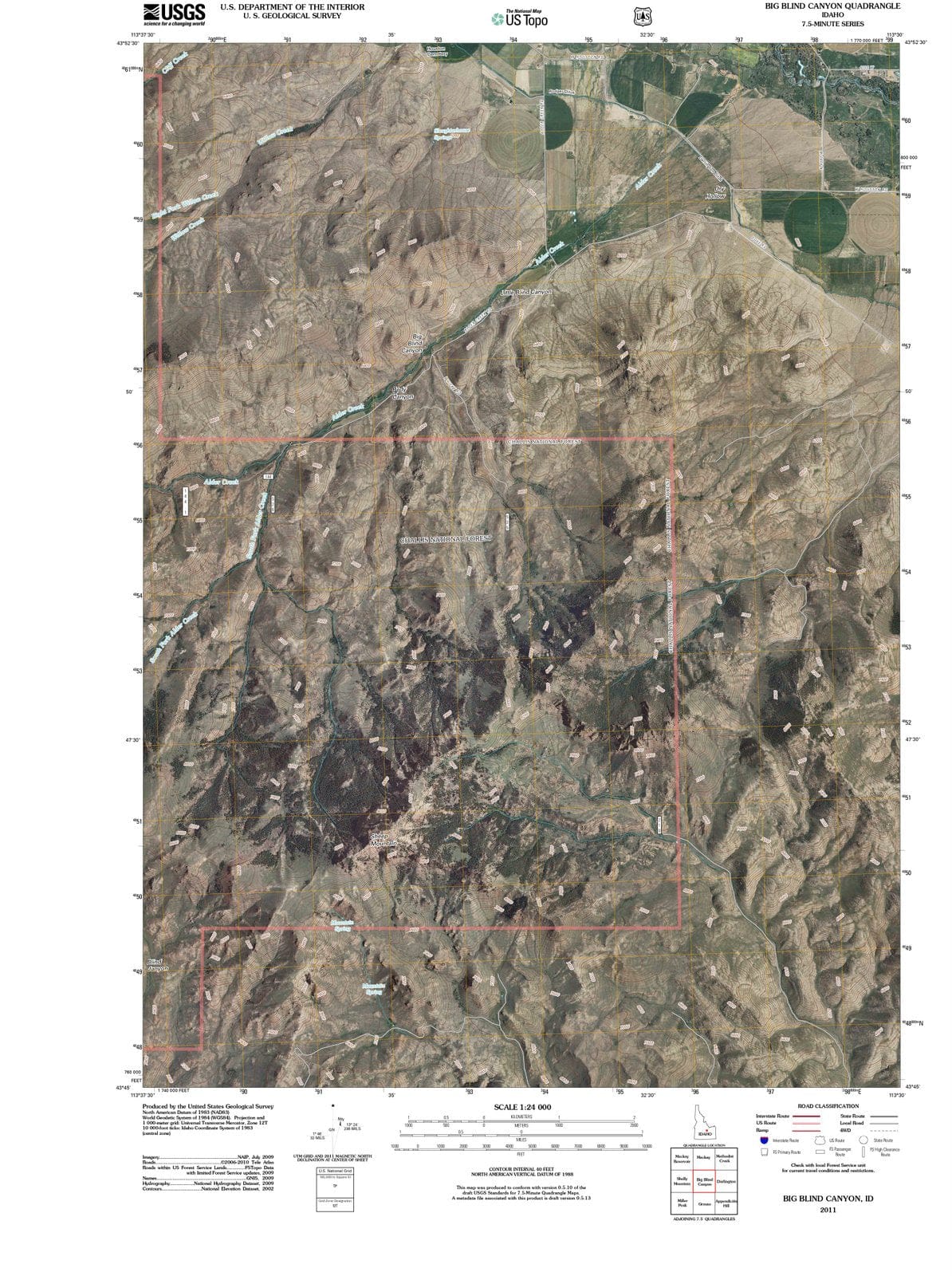 2011 Big Blind Canyon, ID - Idaho - USGS Topographic Map