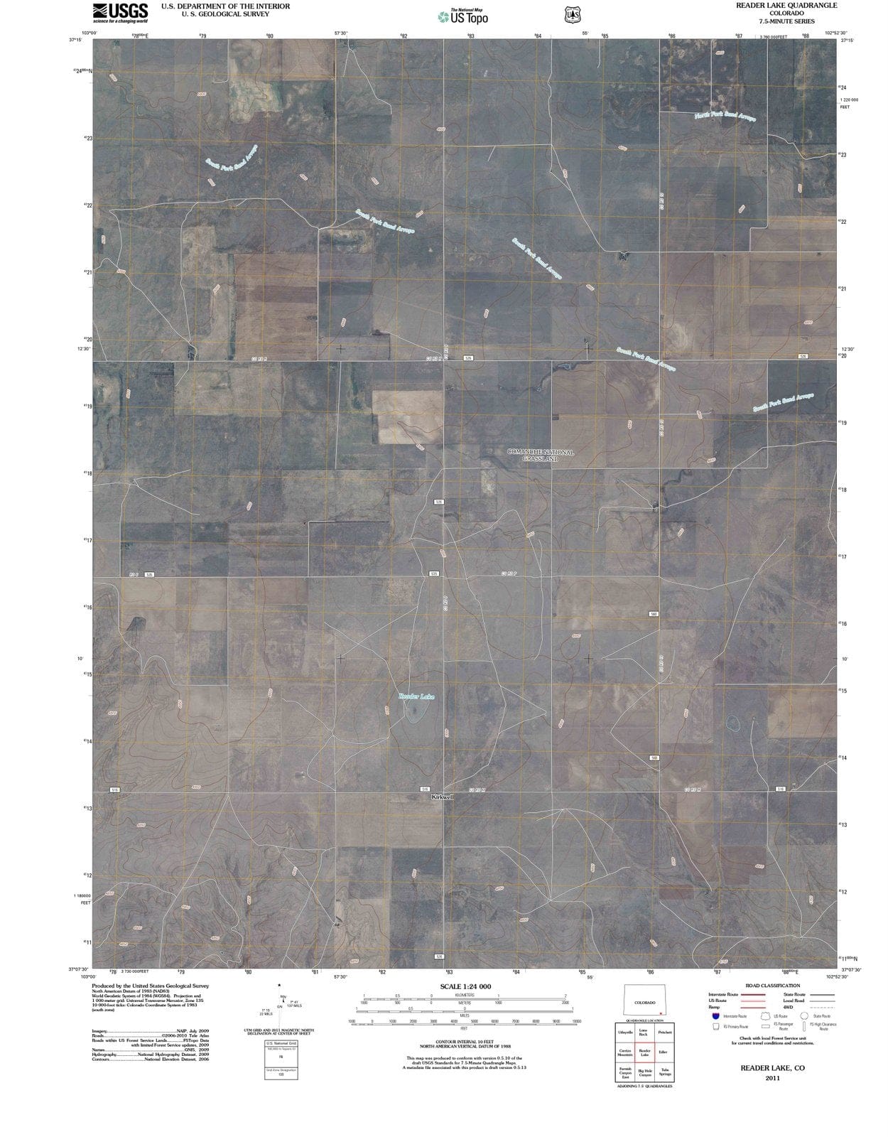 2011 Reader Lake, CO - Colorado - USGS Topographic Map