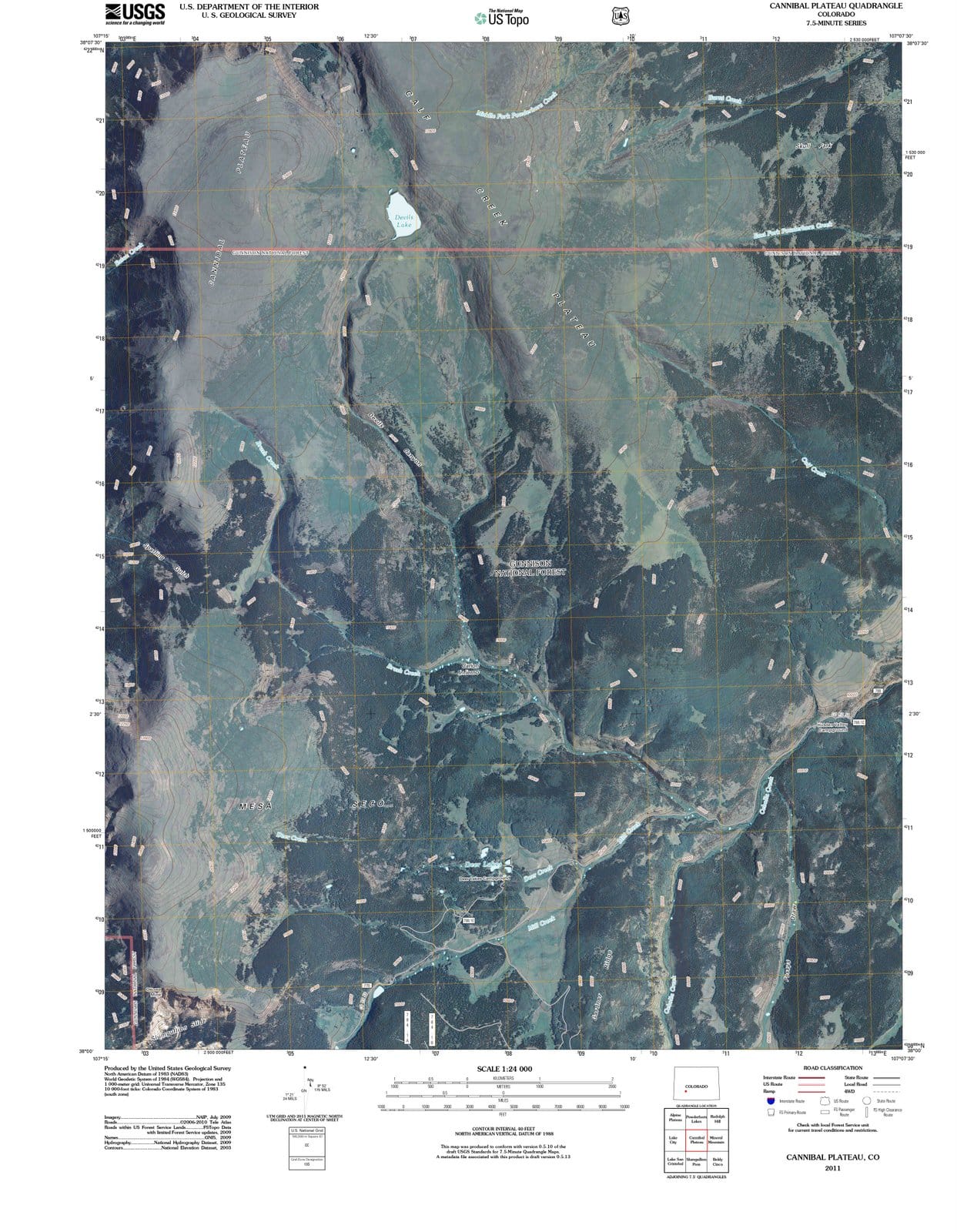 2011 Cannibal Plateau, CO - Colorado - USGS Topographic Map