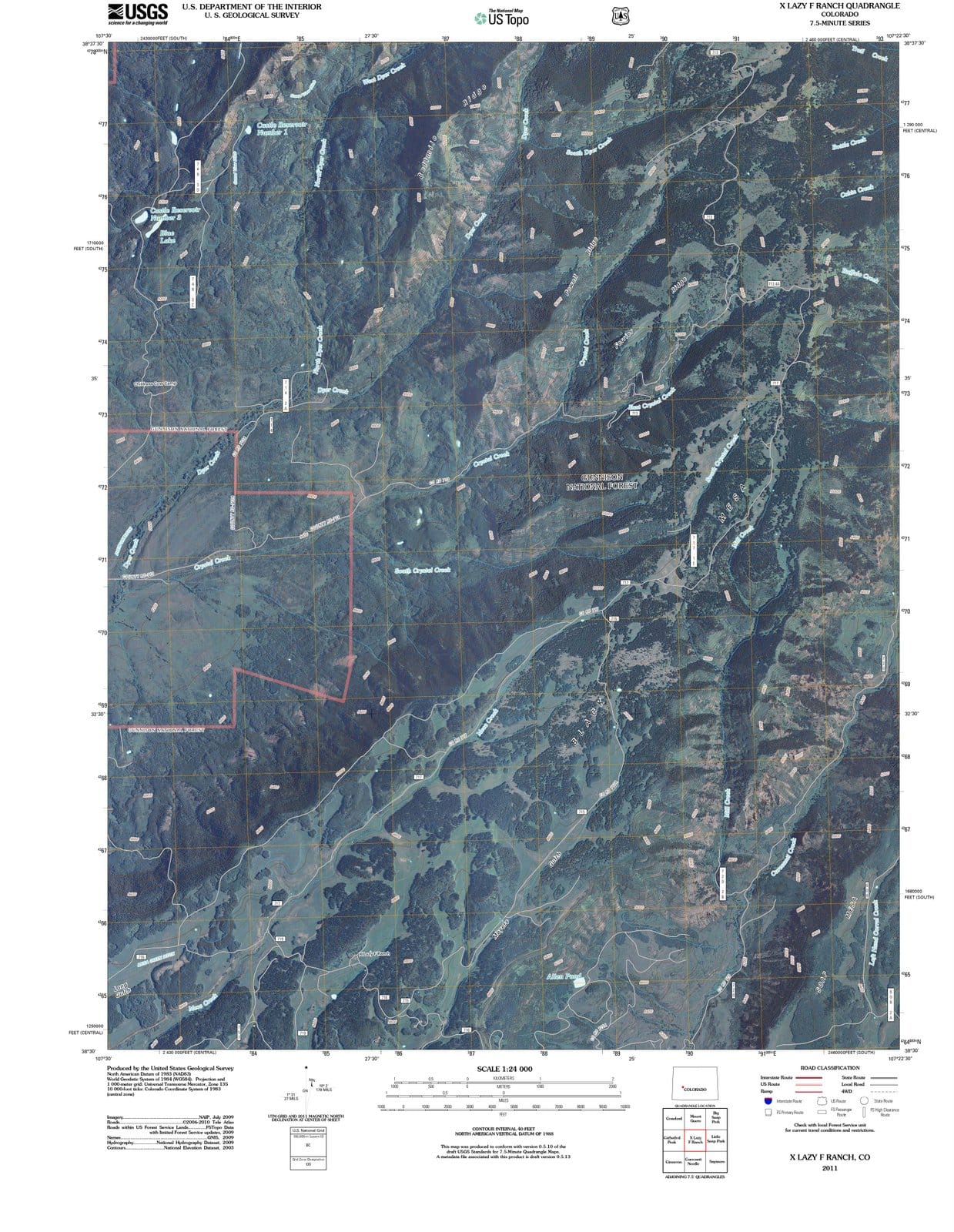 2011 X Lazy F Ranch, CO - Colorado - USGS Topographic Map