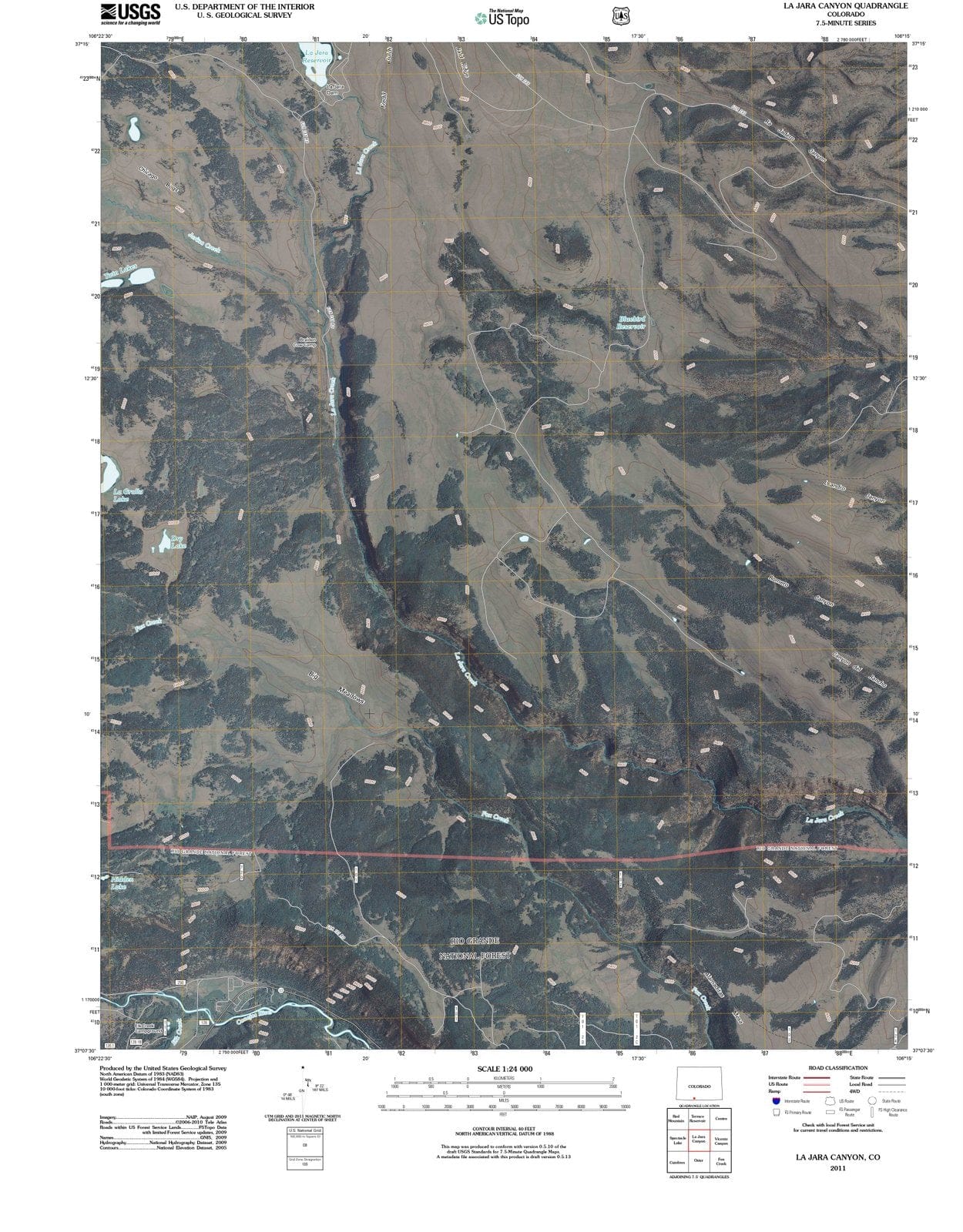 2011 La Jara Canyon, CO - Colorado - USGS Topographic Map