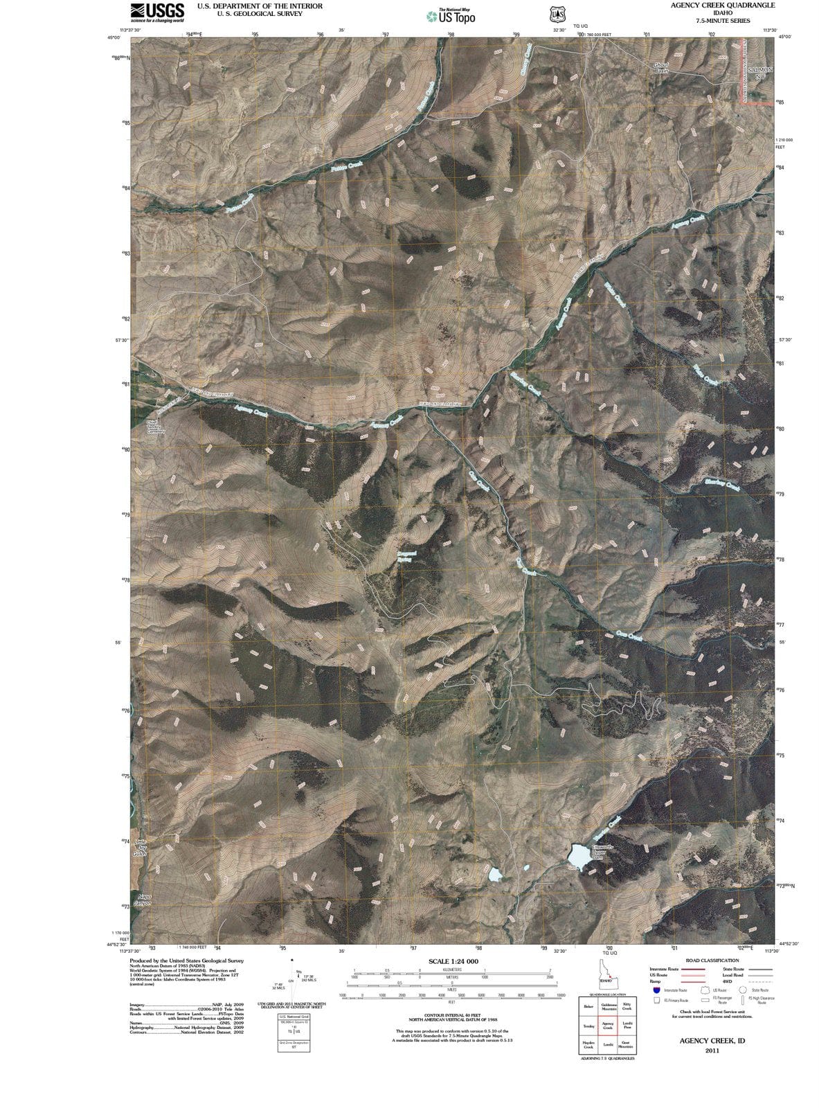 2011 Agency Creek, ID - Idaho - USGS Topographic Map