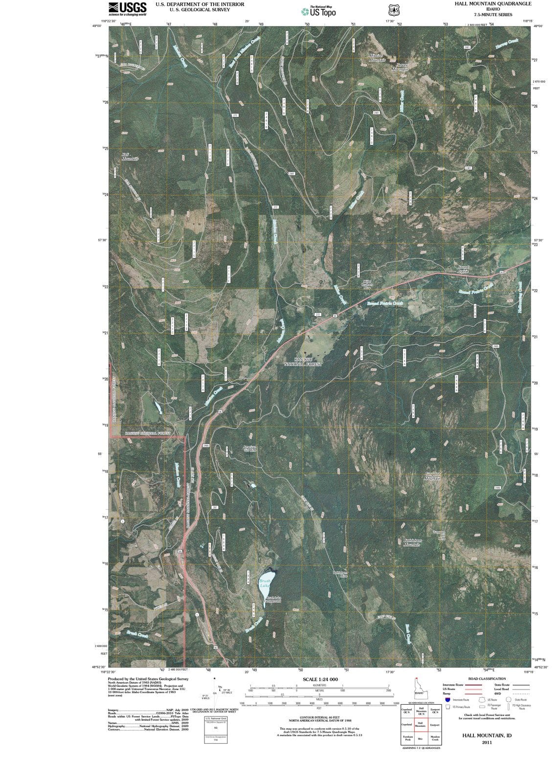 2011 Hall Mountain, ID - Idaho - USGS Topographic Map