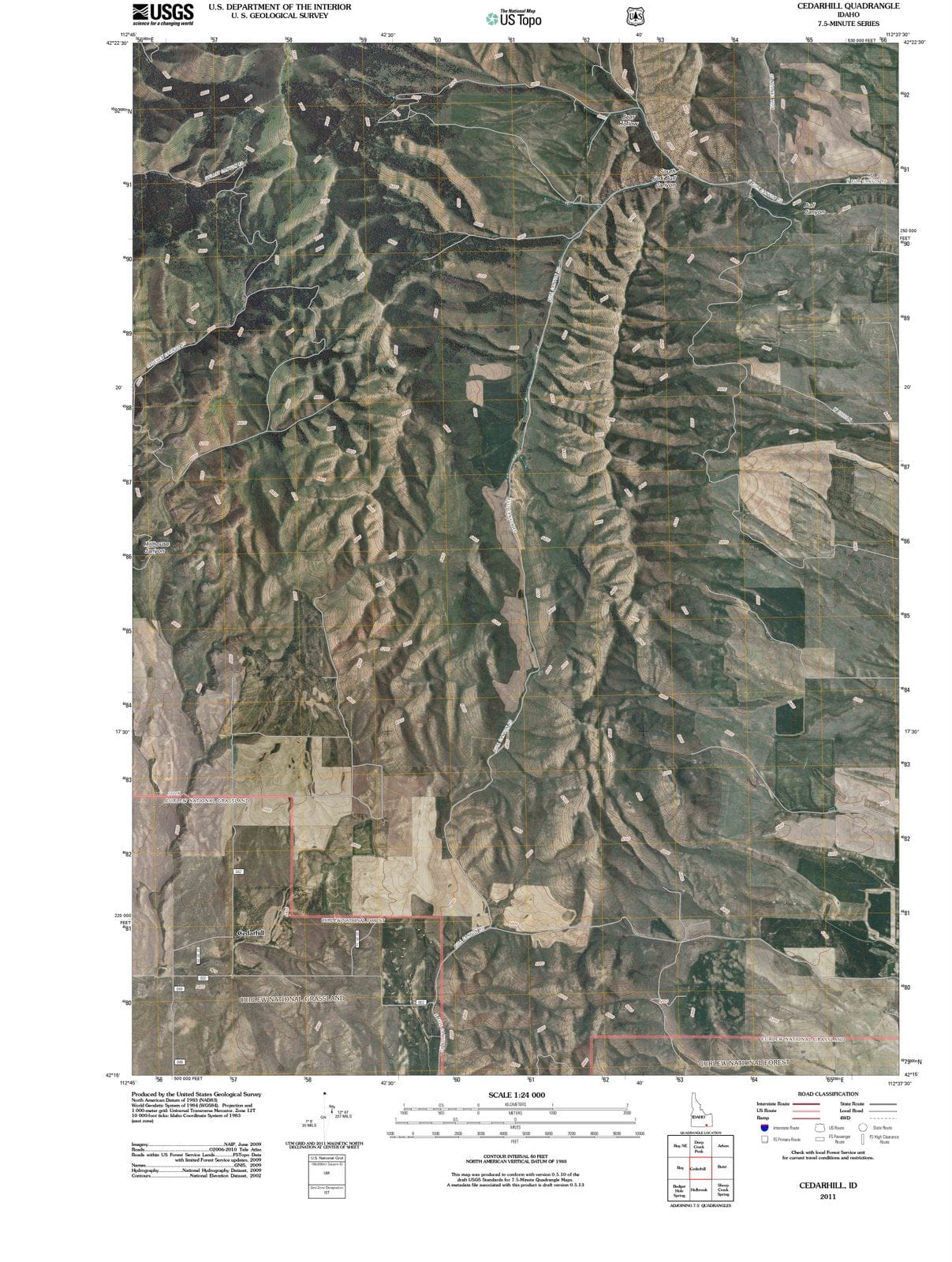 2011 Cedarhill, ID - Idaho - USGS Topographic Map
