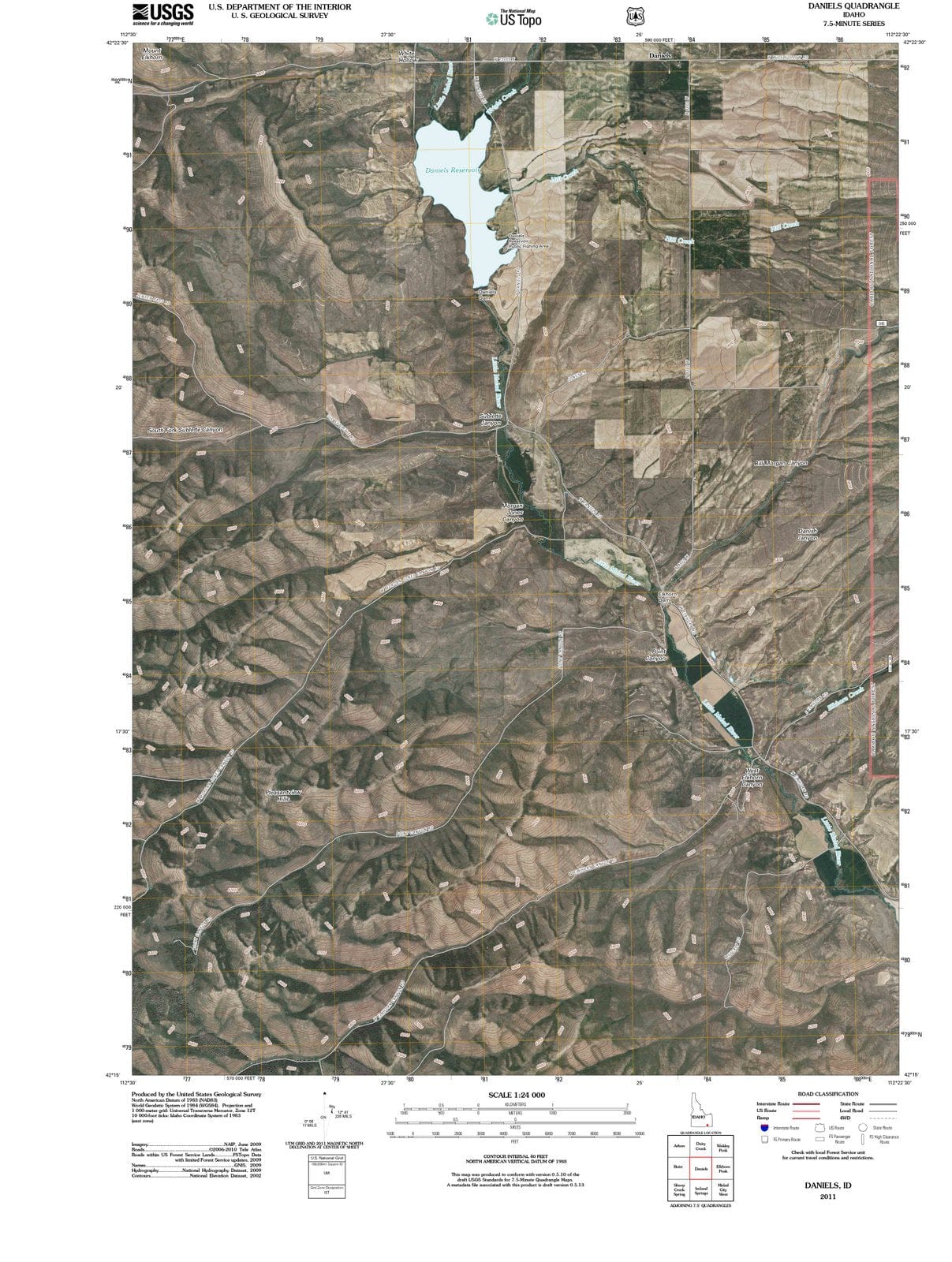2011 Daniels, ID - Idaho - USGS Topographic Map