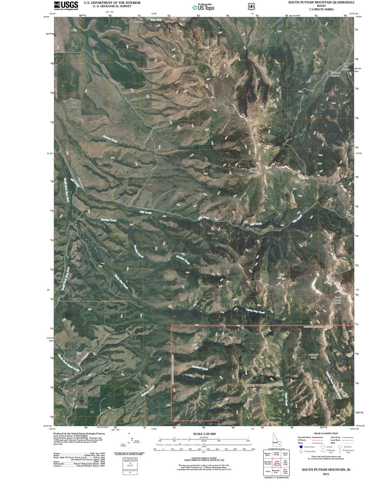 2011 South Putnam Mountain, ID - Idaho - USGS Topographic Map