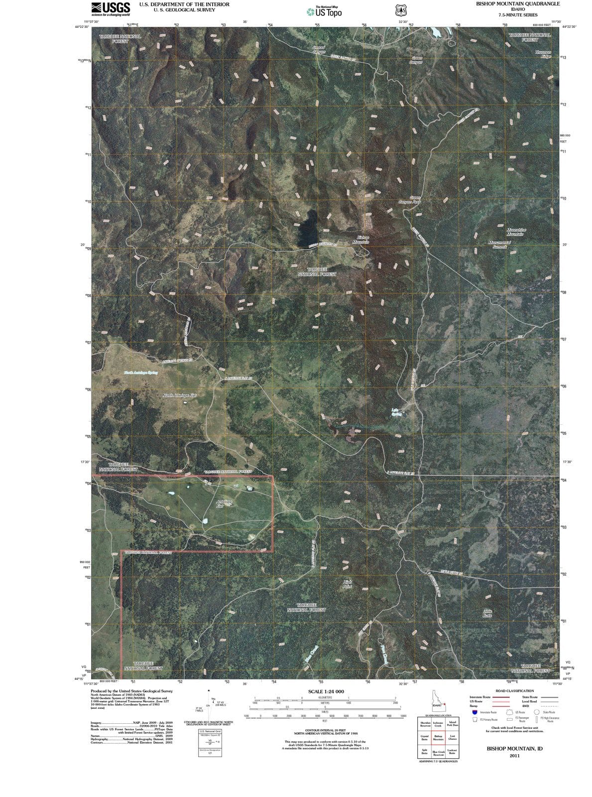 2011 Bishop Mountain, ID - Idaho - USGS Topographic Map
