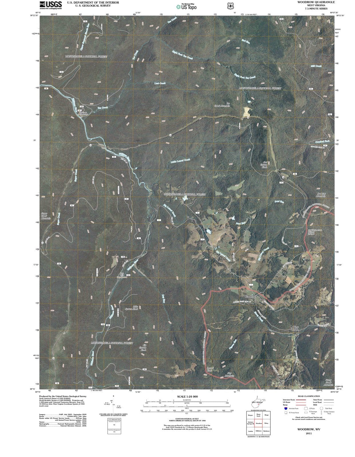 2011 Woodrow, WV - West Virginia - USGS Topographic Map
