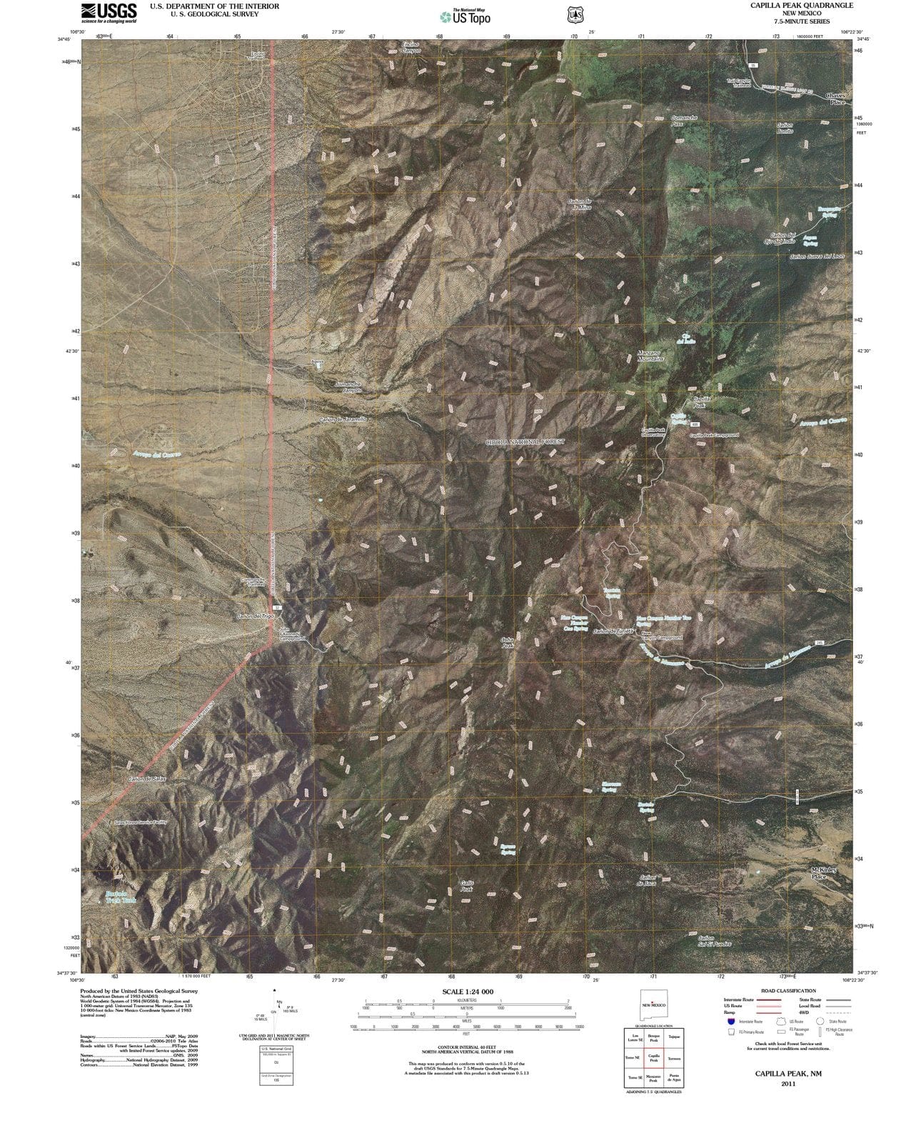 2011 Capilla Peak, NM - New Mexico - USGS Topographic Map
