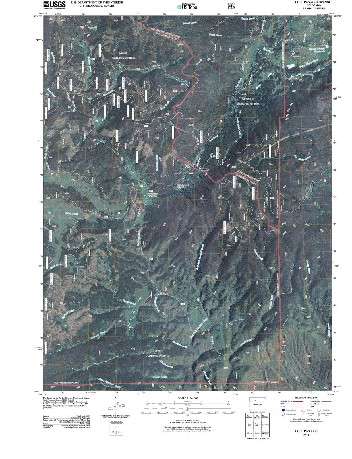 2011 Gore Pass, CO - Colorado - USGS Topographic Map