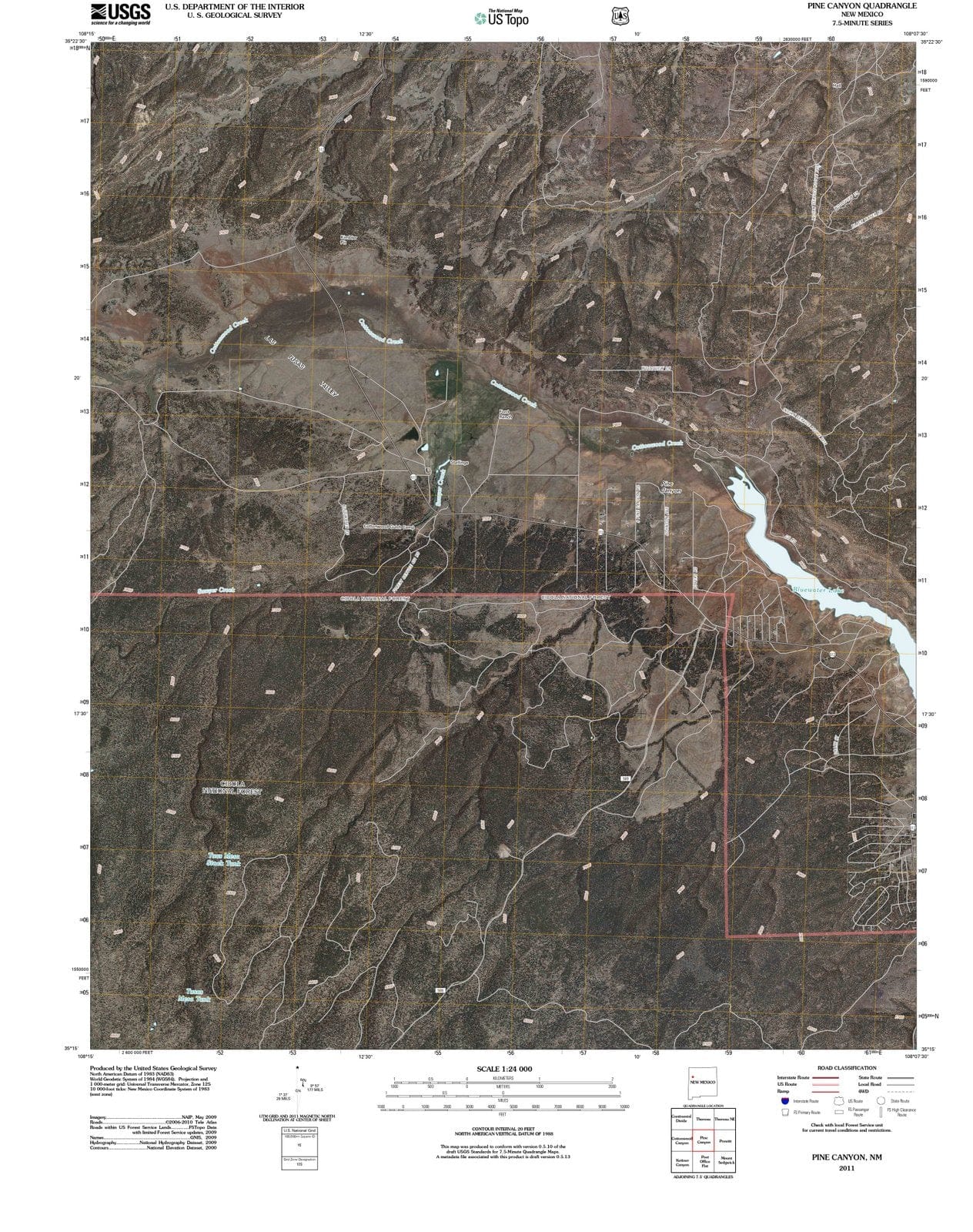2011 Pine Canyon, NM - New Mexico - USGS Topographic Map