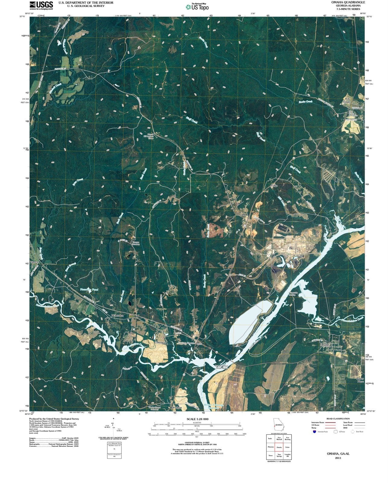 2011 Omaha, GA - Georgia - USGS Topographic Map
