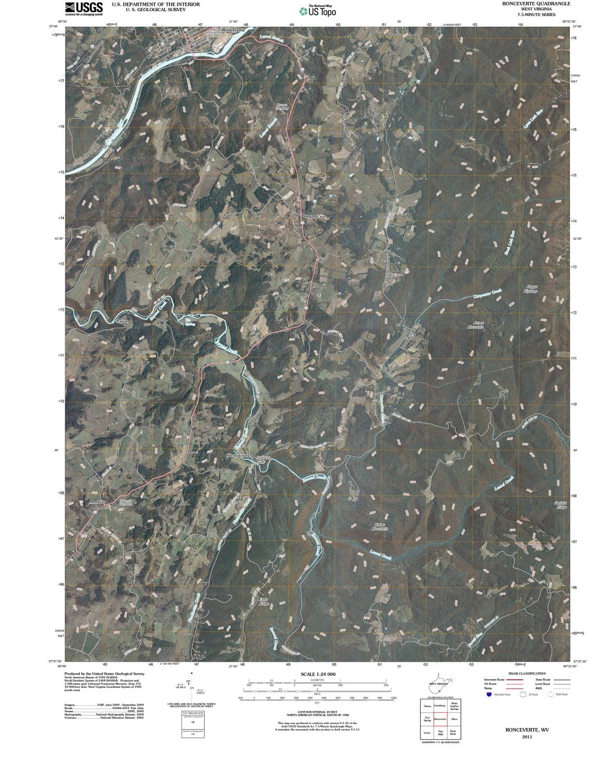 2011 Ronceverte, WV - West Virginia - USGS Topographic Map