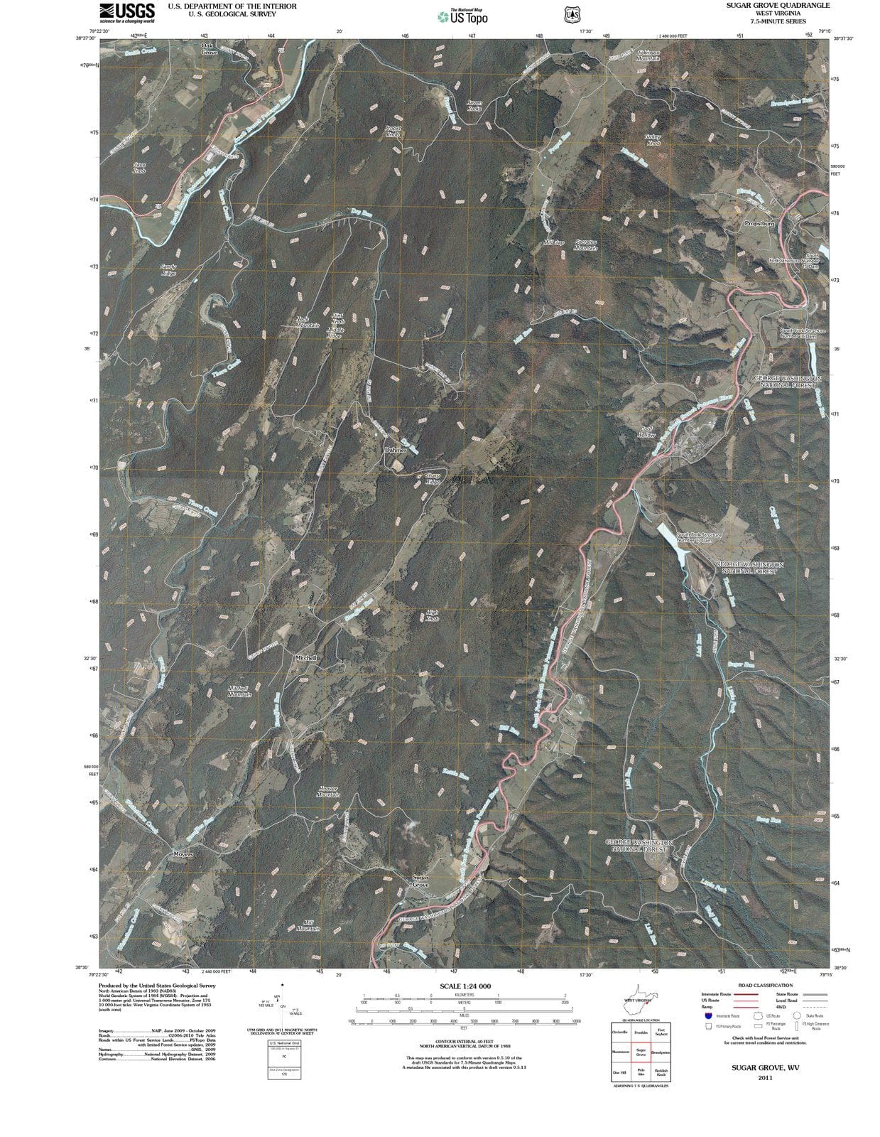 2011 Sugar Grove, WV - West Virginia - USGS Topographic Map