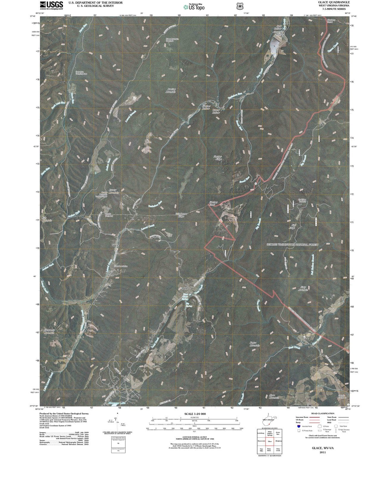 2011 Glace, WV - West Virginia - USGS Topographic Map
