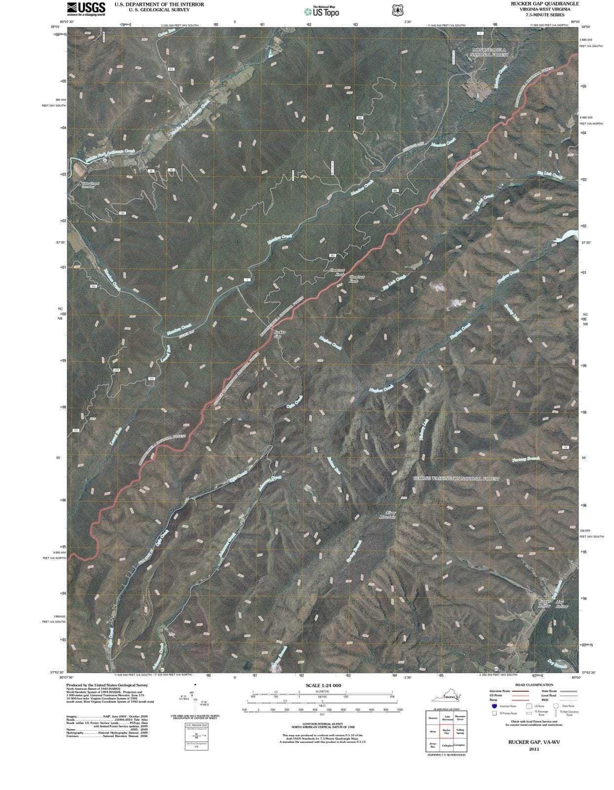 2011 Rucker Gap, VA - Virginia - USGS Topographic Map
