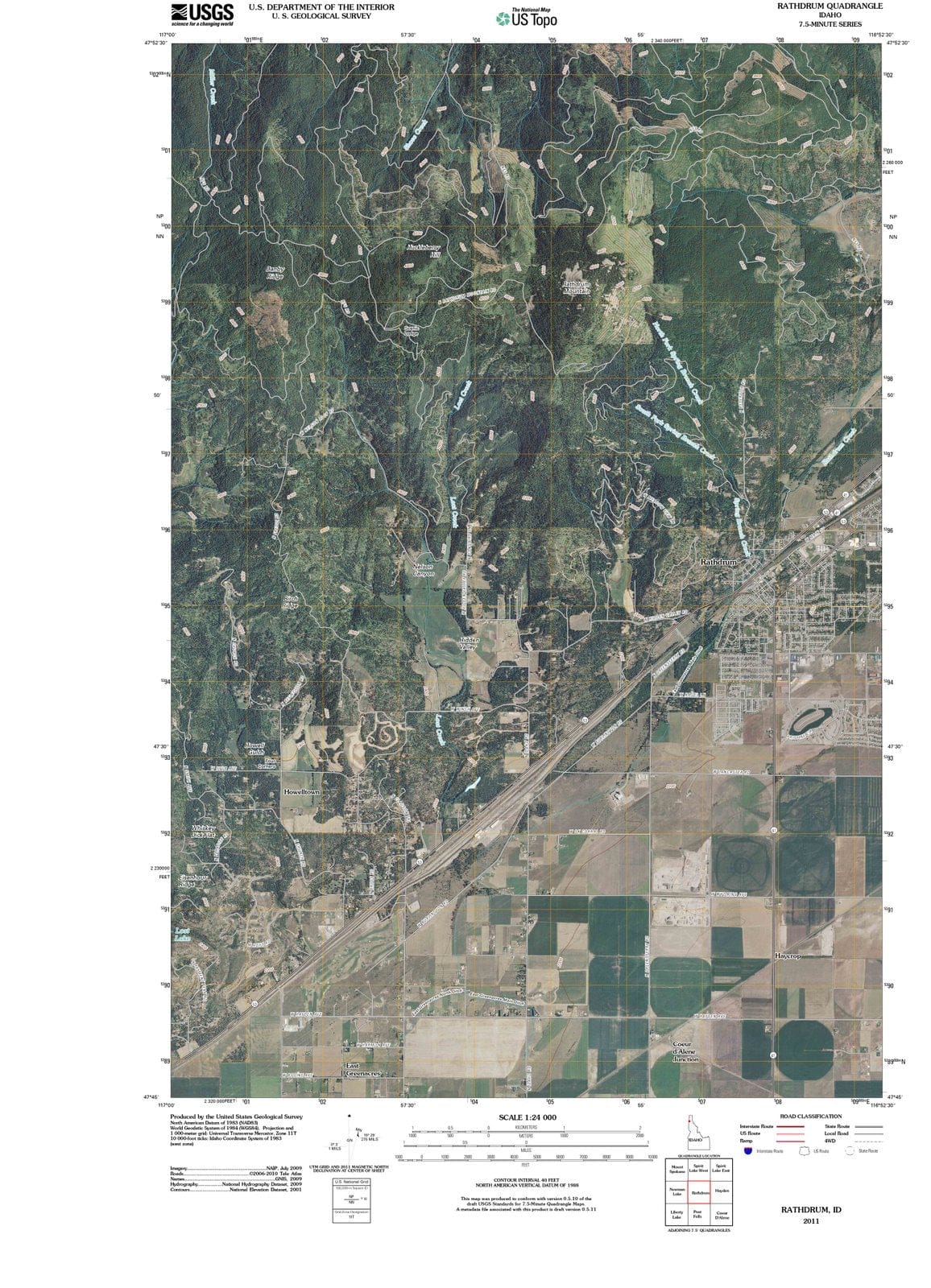 2011 Rathdrum, ID - Idaho - USGS Topographic Map