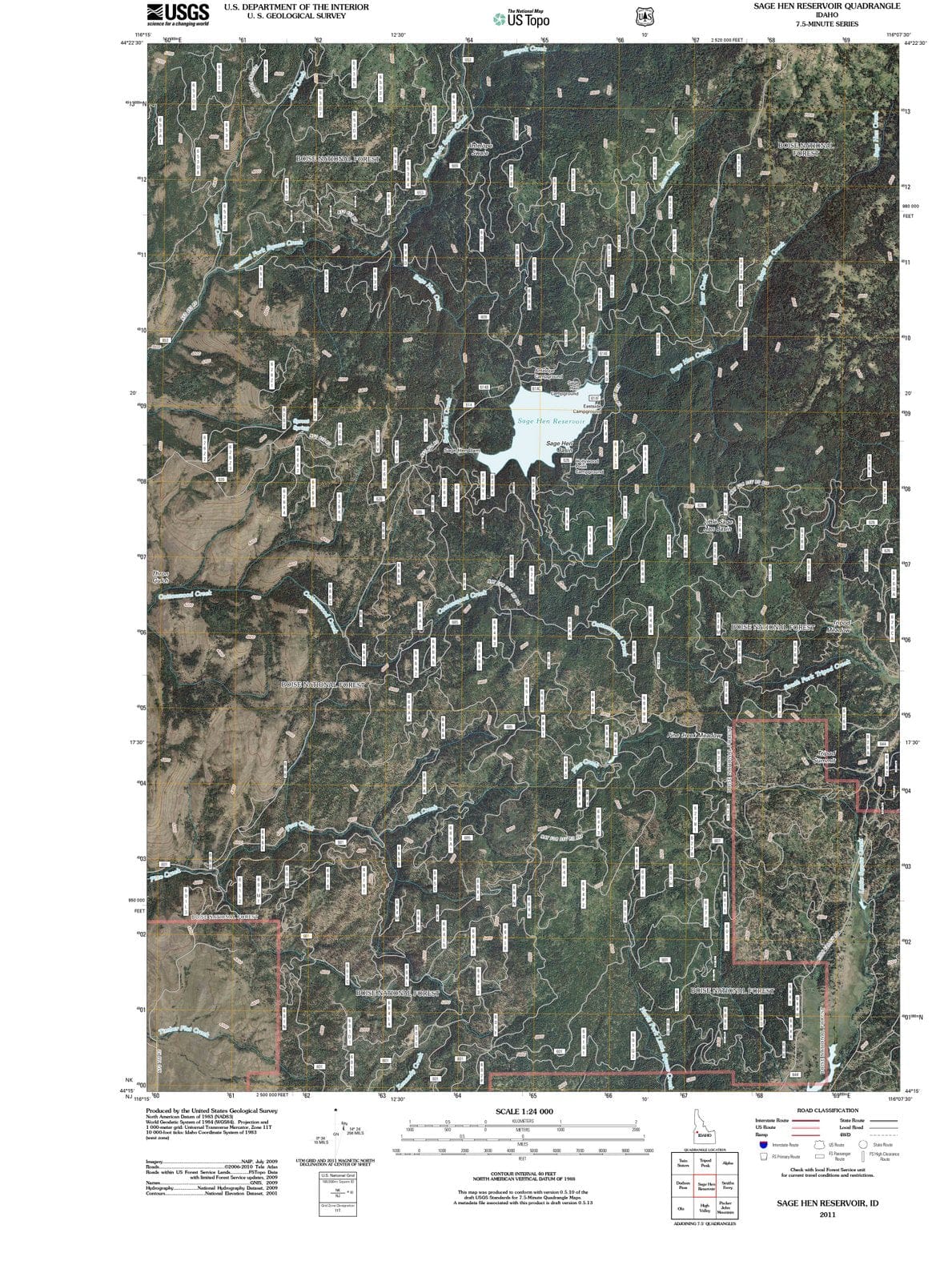 2011 Sage Hen Reservoir, ID - Idaho - USGS Topographic Map