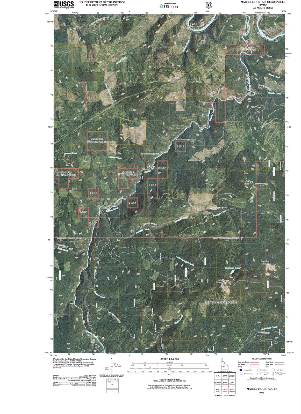2011 Marble Mountain, ID - Idaho - USGS Topographic Map