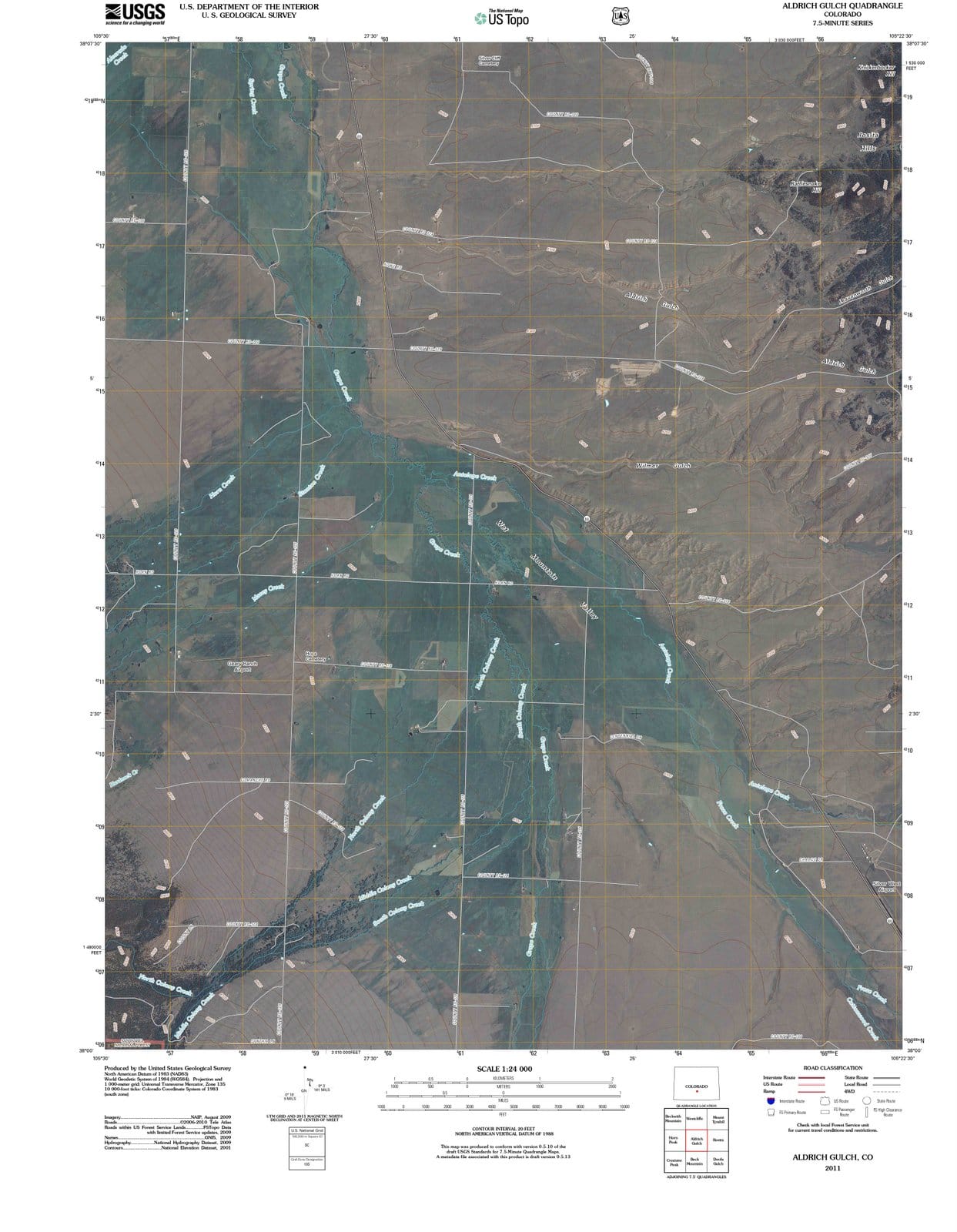 2011 Aldrich Gulch, CO - Colorado - USGS Topographic Map