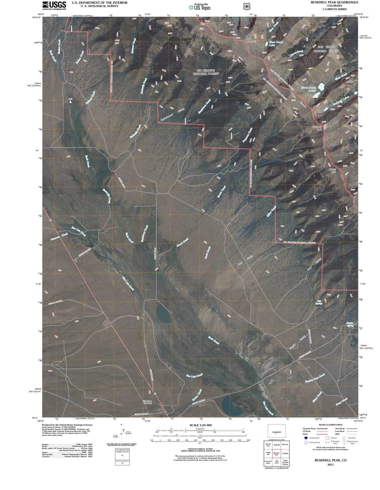 2011 Bushnell Peak, CO - Colorado - USGS Topographic Map