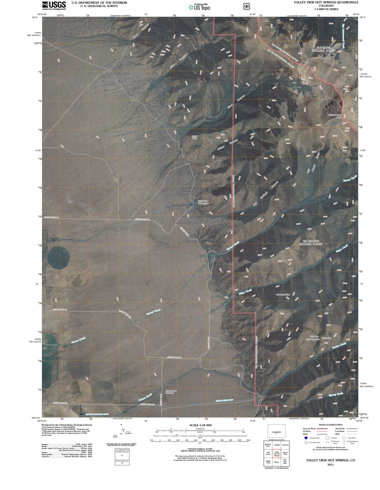 2011 Valley View Hot Springs, CO - Colorado - USGS Topographic Map