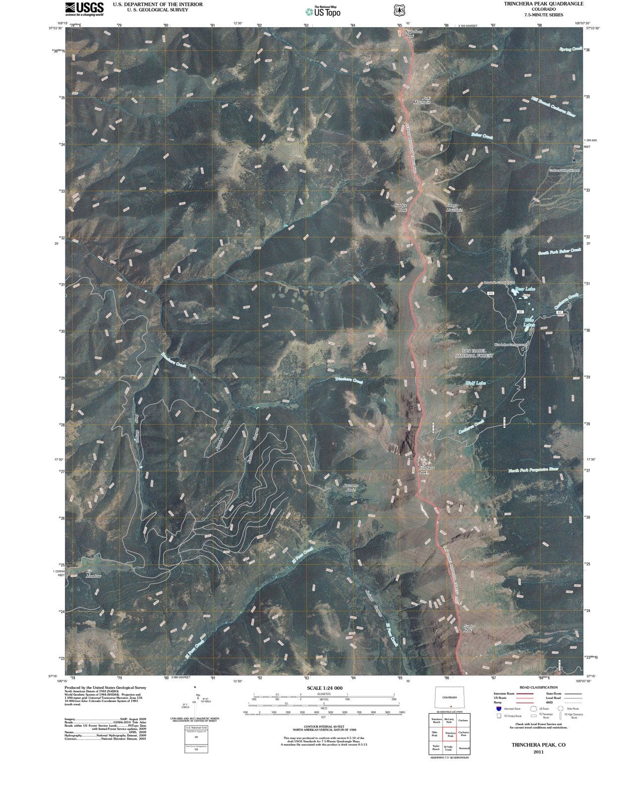 2011 Trinchera Peak, CO - Colorado - USGS Topographic Map