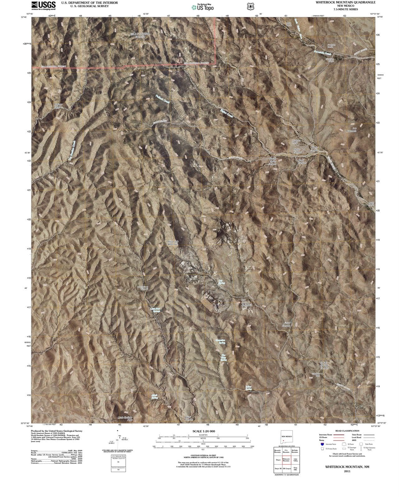 2011 Whiterock Mountain, NM - New Mexico - USGS Topographic Map