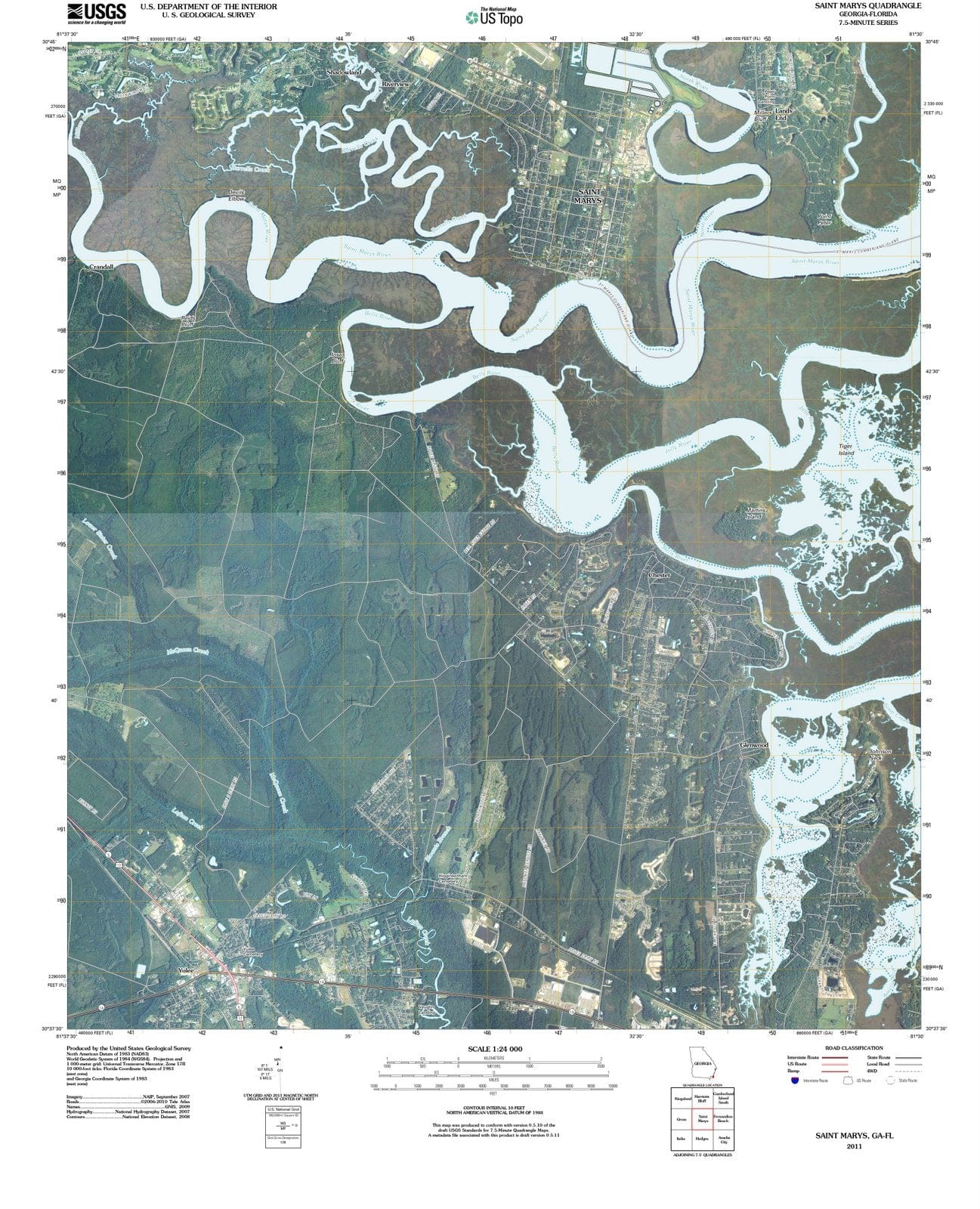 2011 Saint Marys, GA - Georgia - USGS Topographic Map