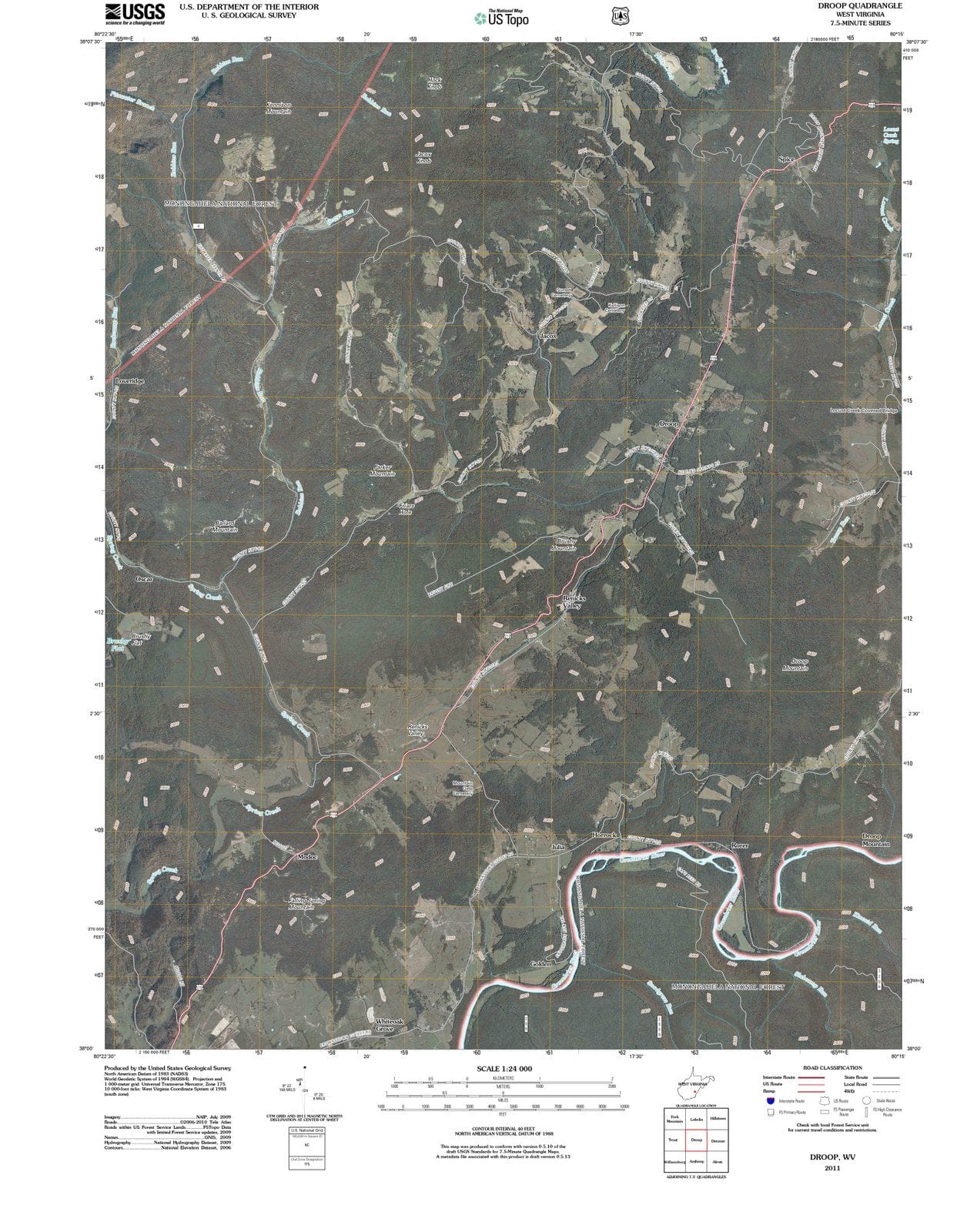 2011 Droop, WV - West Virginia - USGS Topographic Map