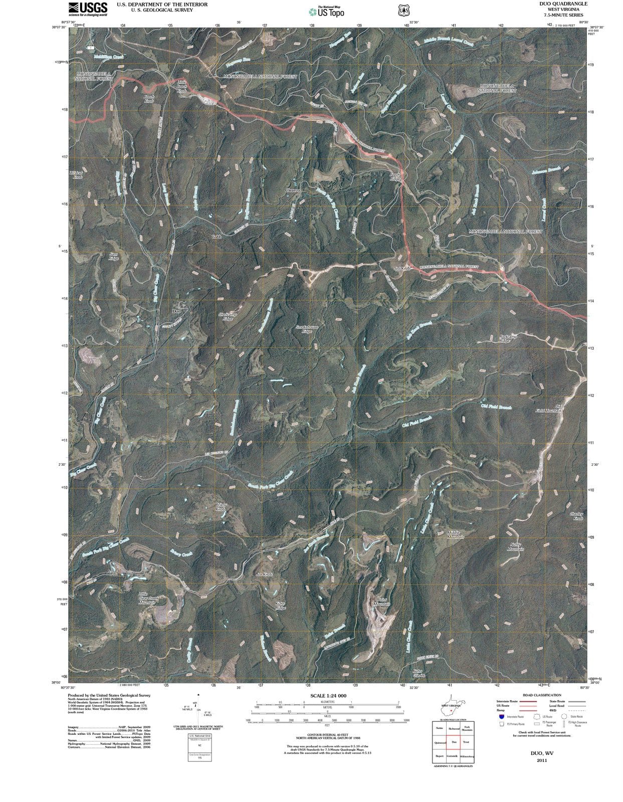 2011 Duo, WV - West Virginia - USGS Topographic Map