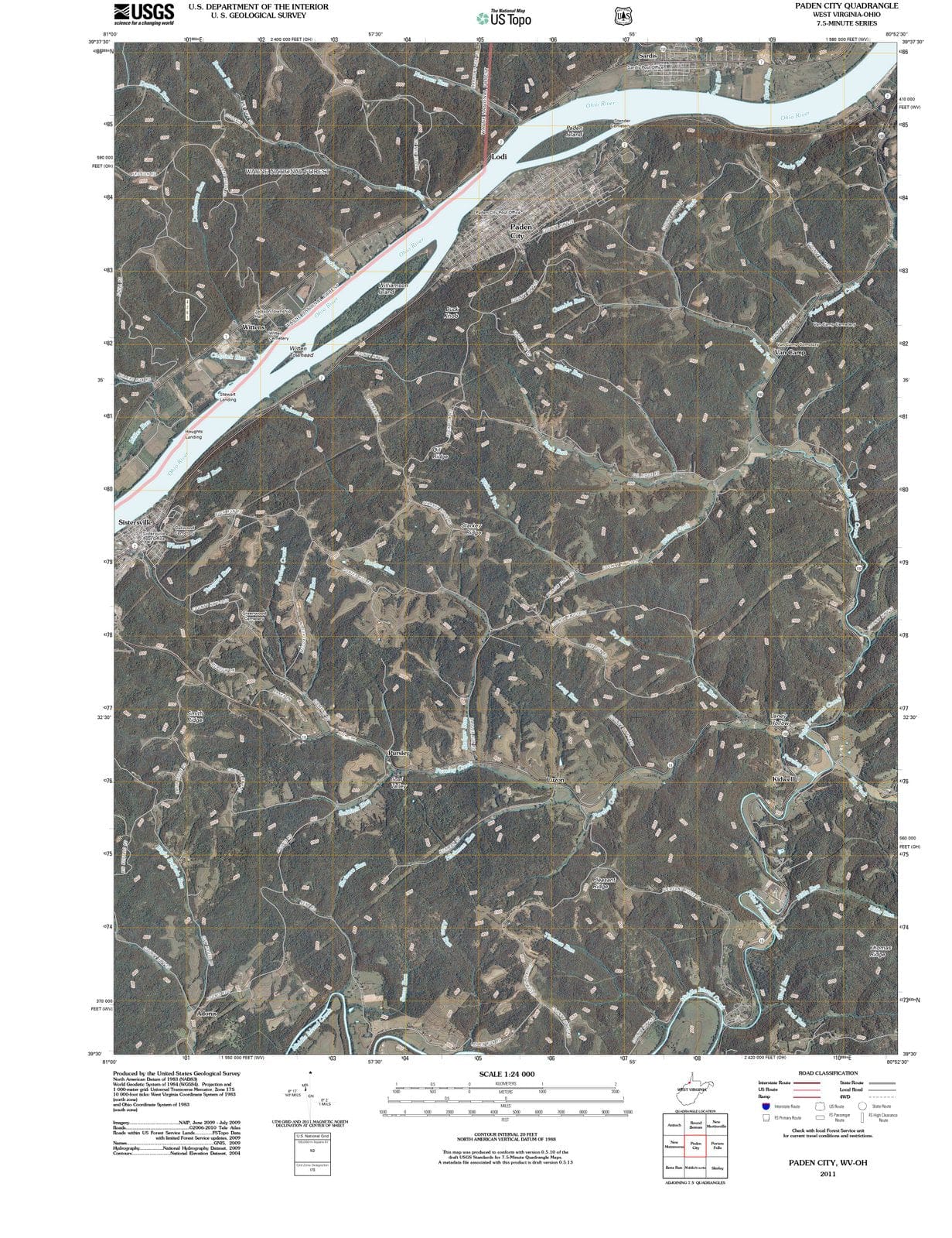 2011 Paden City, WV - West Virginia - USGS Topographic Map