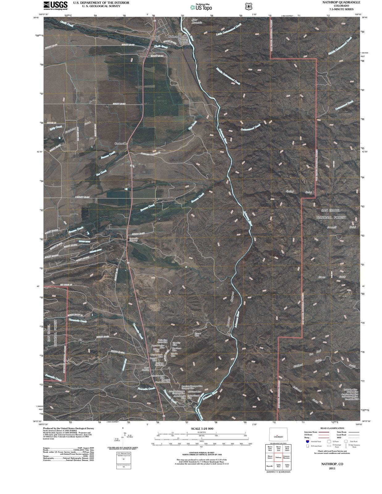 2011 Nathrop, CO - Colorado - USGS Topographic Map