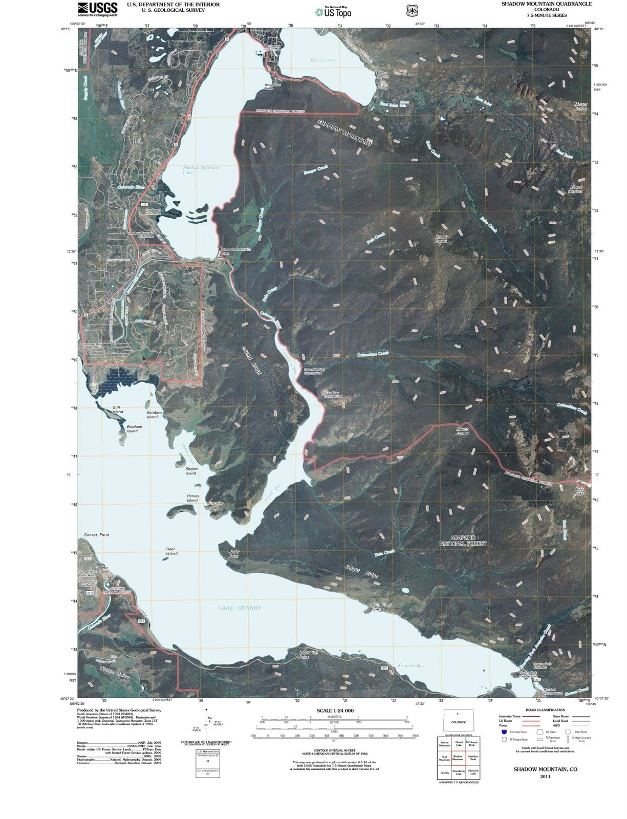 2011 Shadow Mountain, CO - Colorado - USGS Topographic Map