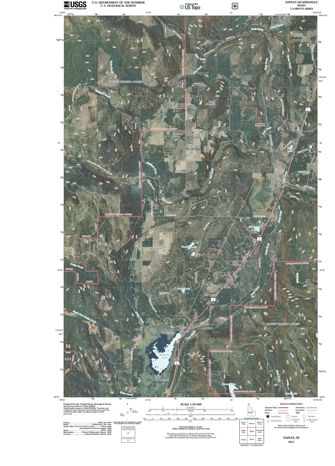 2011 Naples, ID - Idaho - USGS Topographic Map
