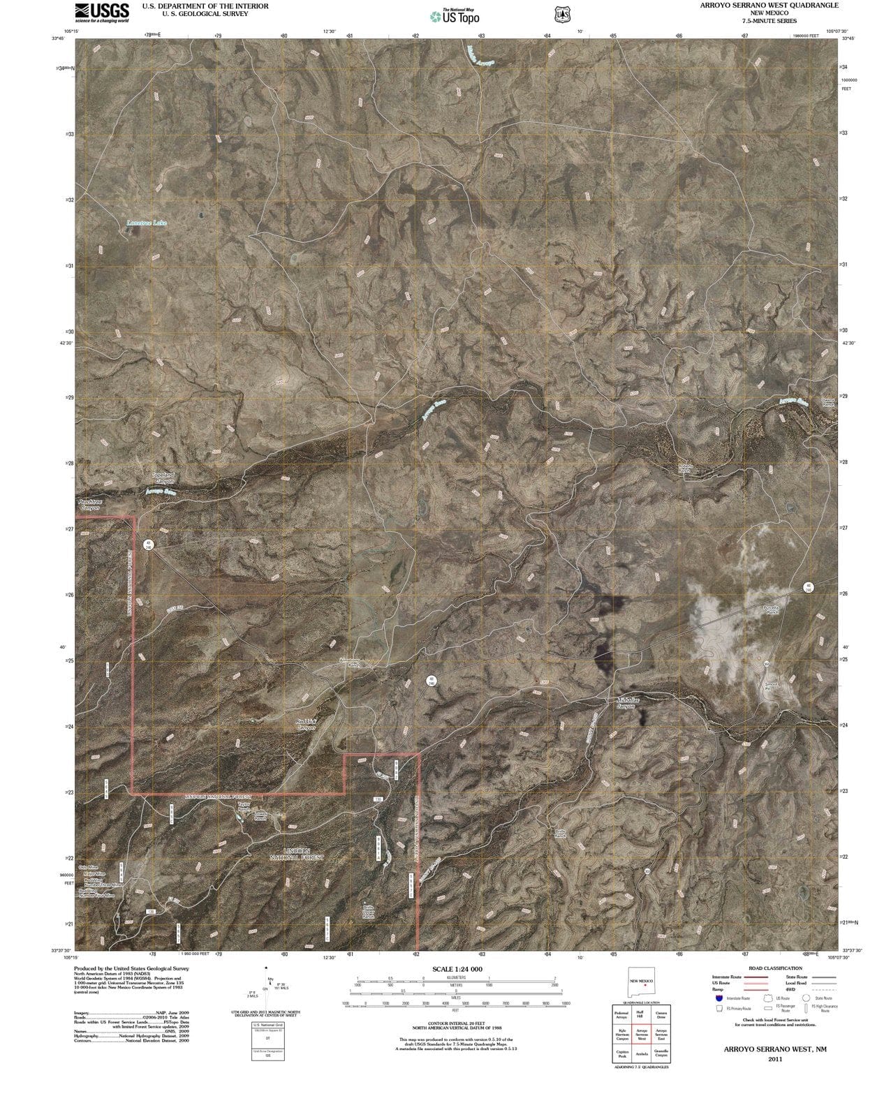 2011 Arroyorrano West, NM - New Mexico - USGS Topographic Map