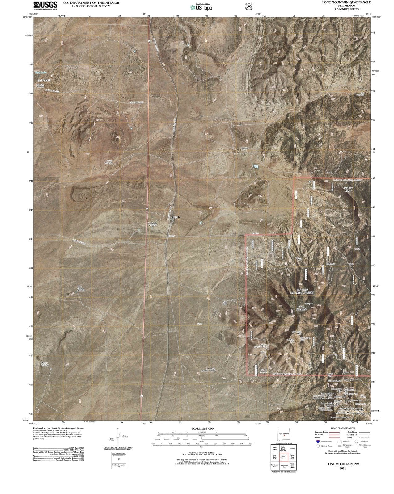 2011 Lone Mountain, NM - New Mexico - USGS Topographic Map