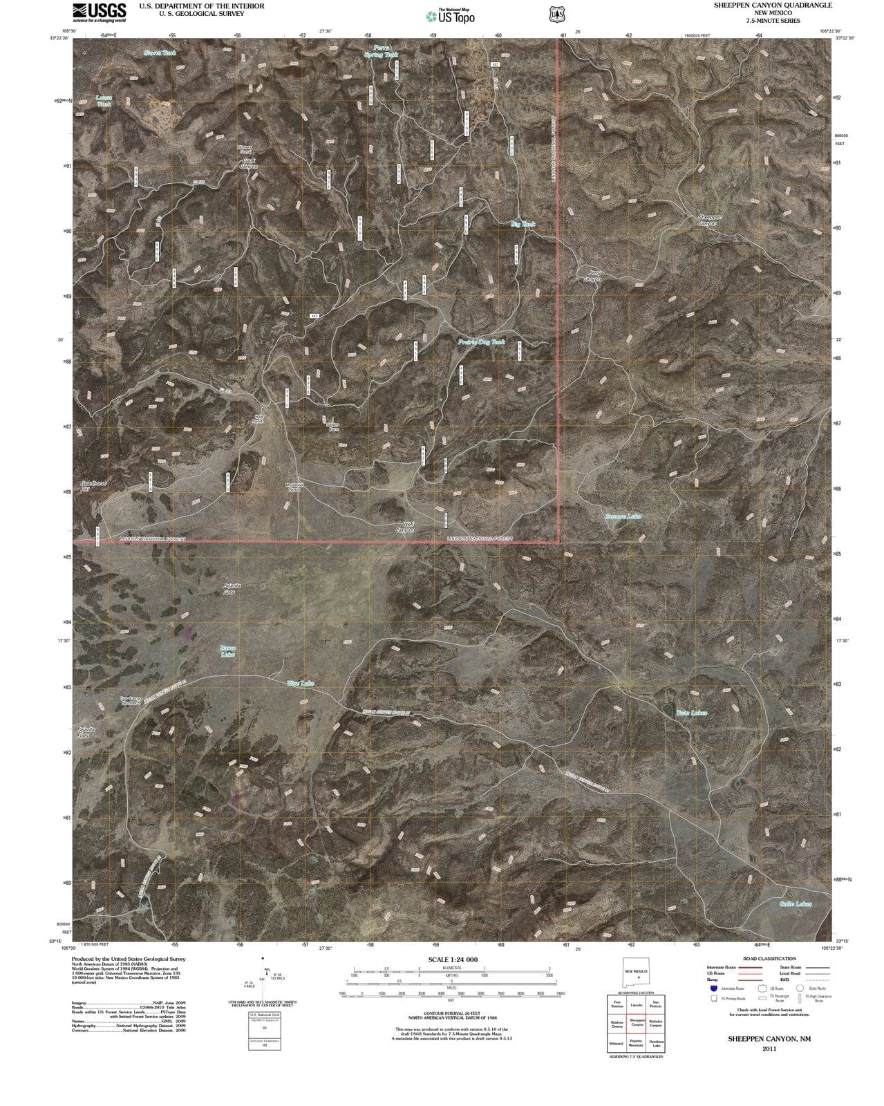 2011 Sheeppen Canyon, NM - New Mexico - USGS Topographic Map