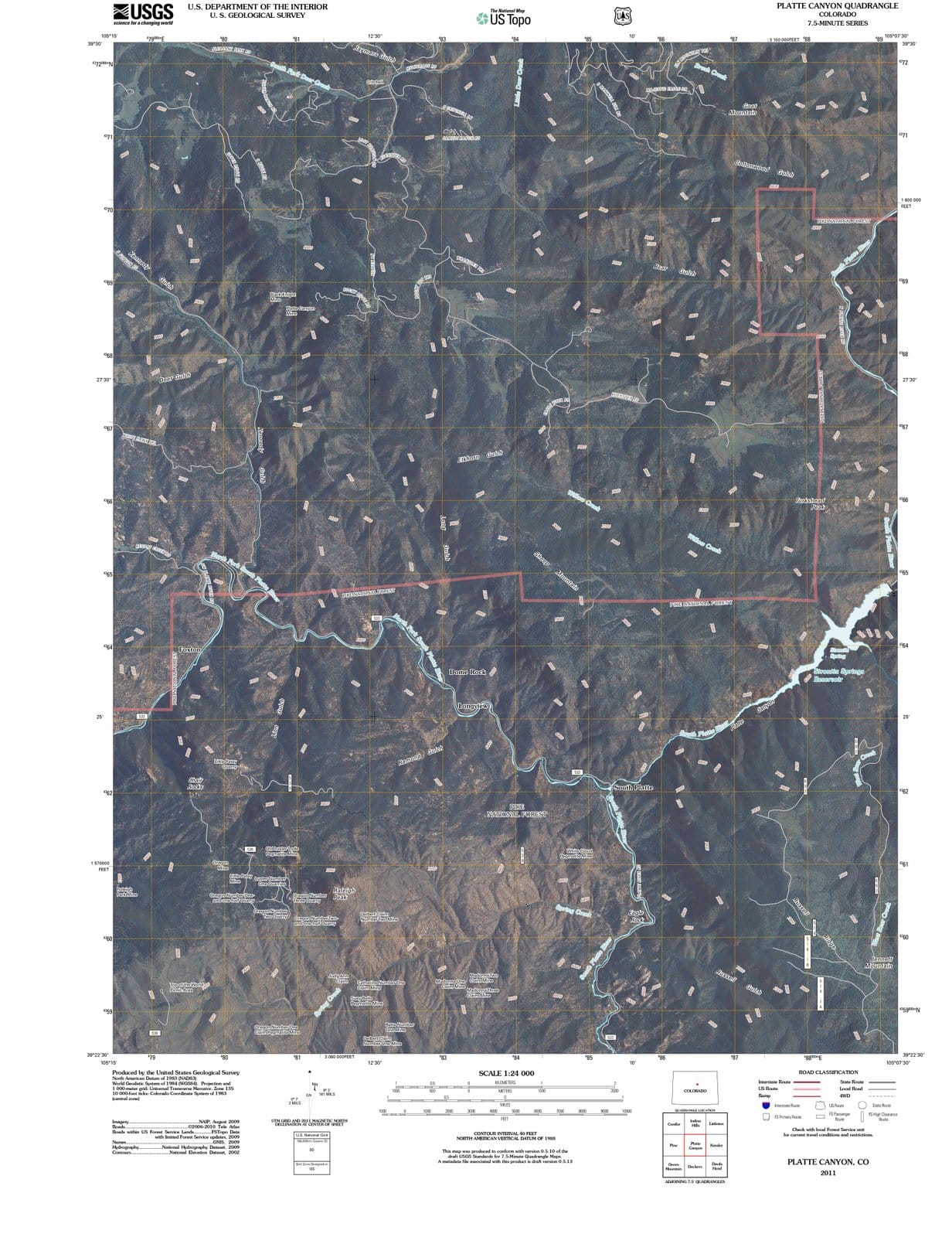 2011 Platte Canyon, CO - Colorado - USGS Topographic Map
